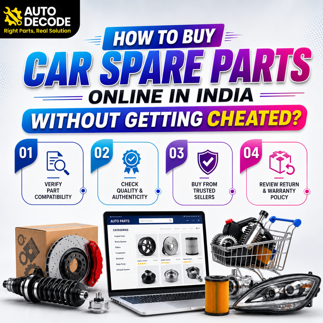 How to Buy Car Spare Parts Online in India Without Getting Cheated?