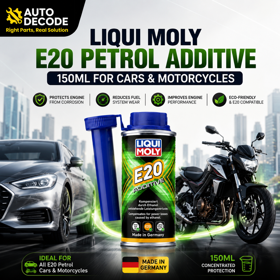 Liqui Moly E20 Petrol Additive 150ml for Cars & Motorcycles