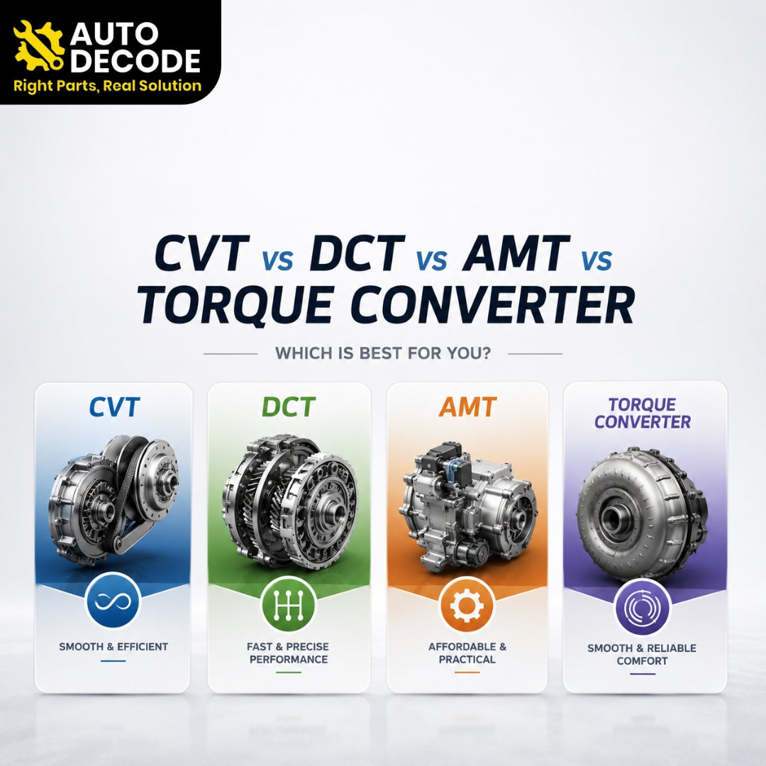 CVT vs DCT vs AMT vs Torque Converter: Which Automatic Gearbox Is Best for You in India?