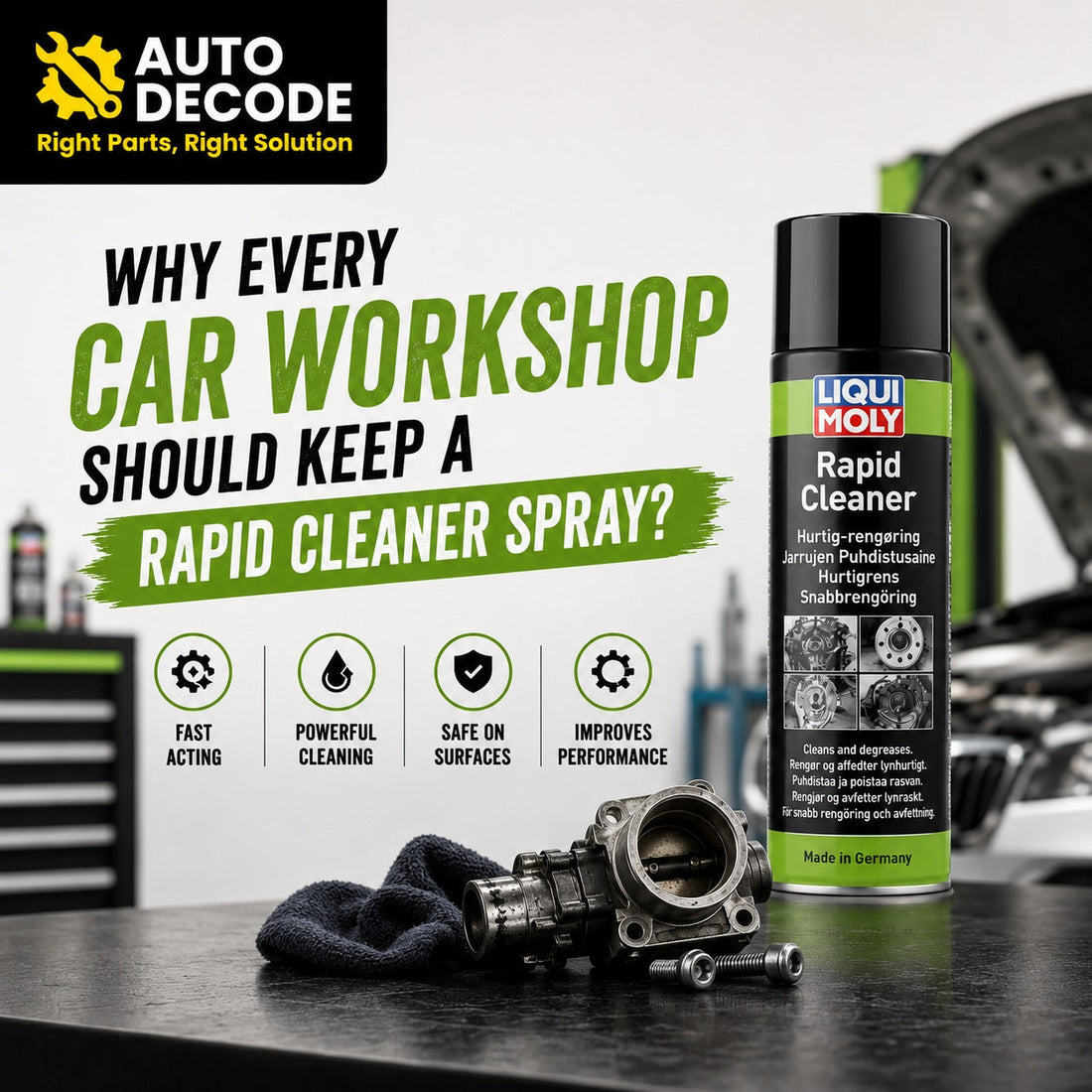 Why Every Car Workshop Should Keep a Rapid Cleaner Spray?