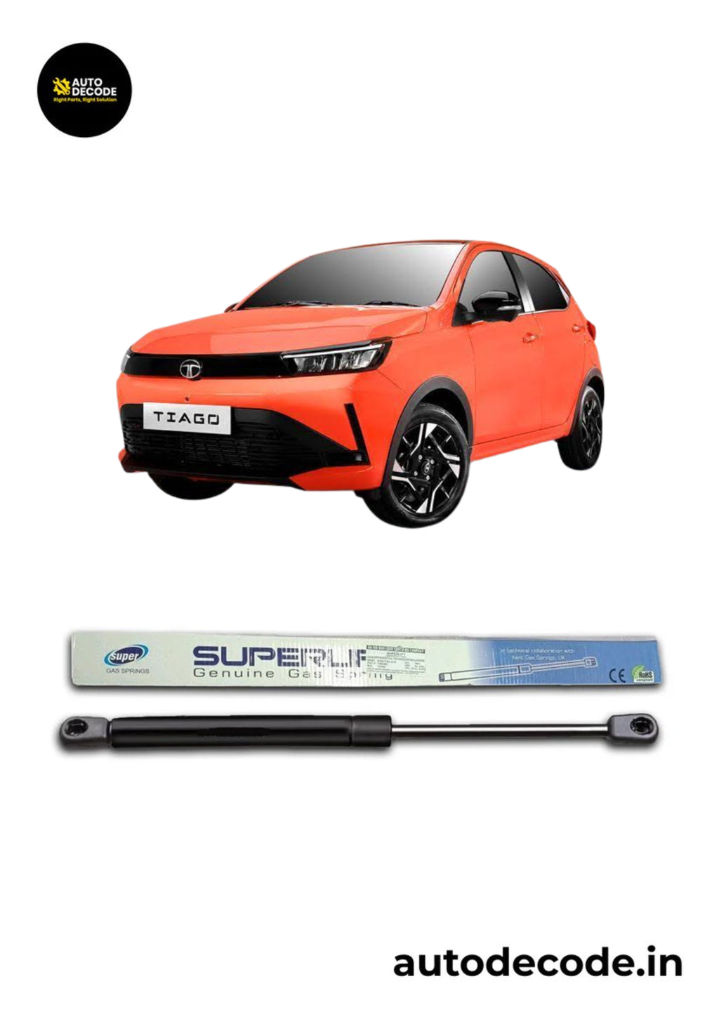Boot Gas Struts for Tata Tiago | Dicky Lift Support | Set of 2