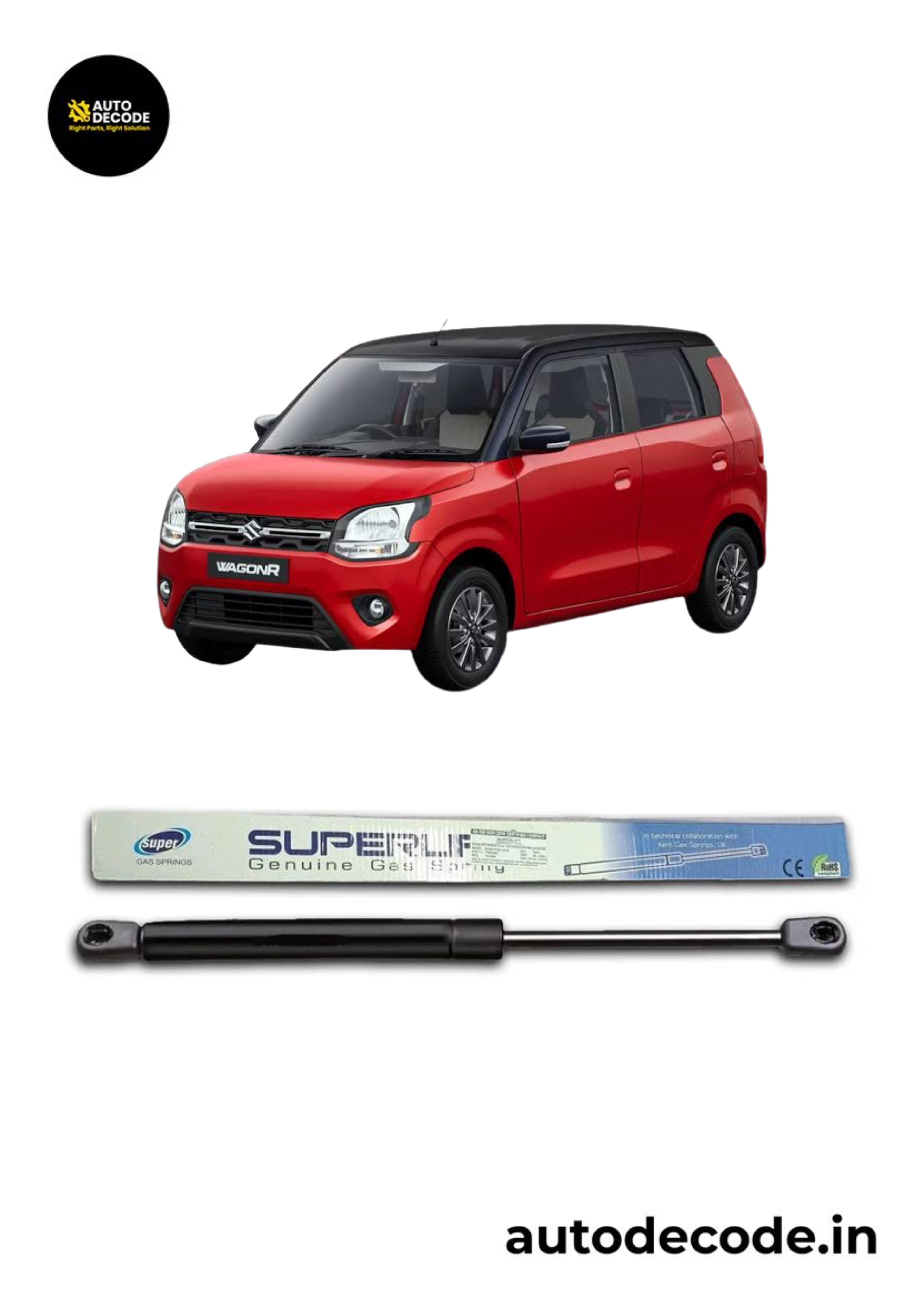Boot Gas Struts for Maruti Suzuki Wagon R T4 | Dicky Lift Support | Set of 2