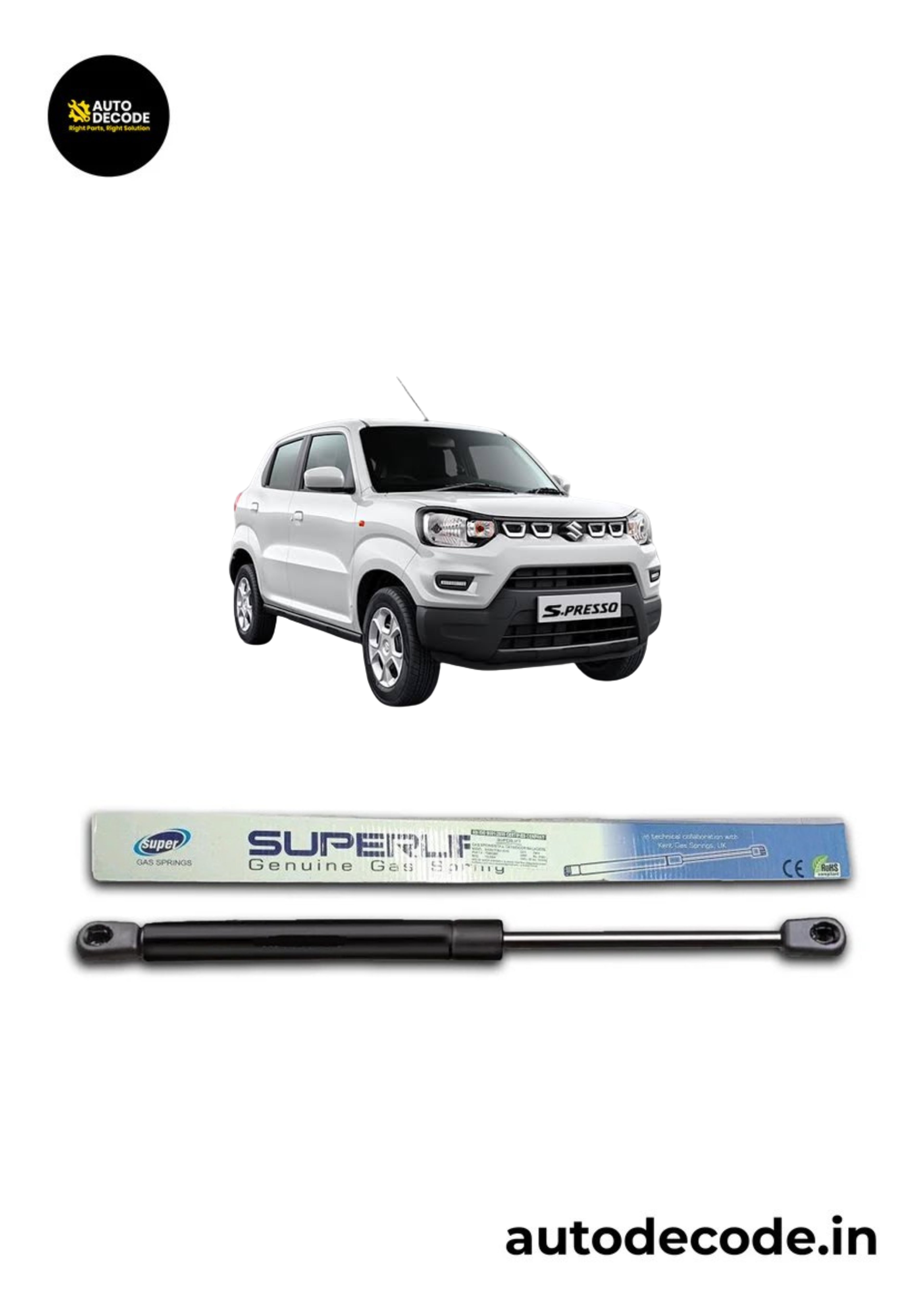 Boot Gas Struts for Maruti Suzuki S-Presso | Dicky Lift Support | Set of 2