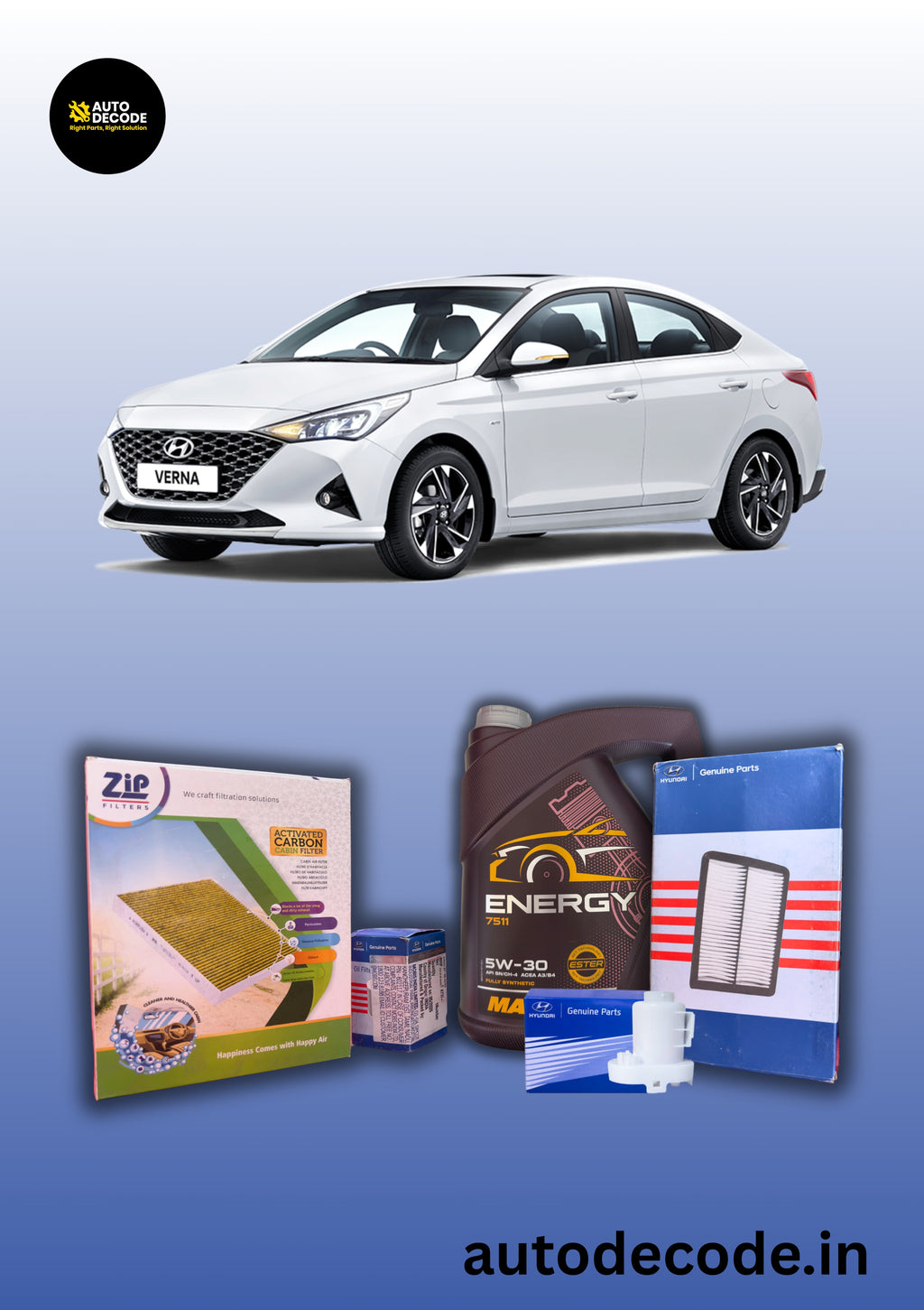 Hyundai Verna Diesel 10,000 km Service Kit (2018 & Above)