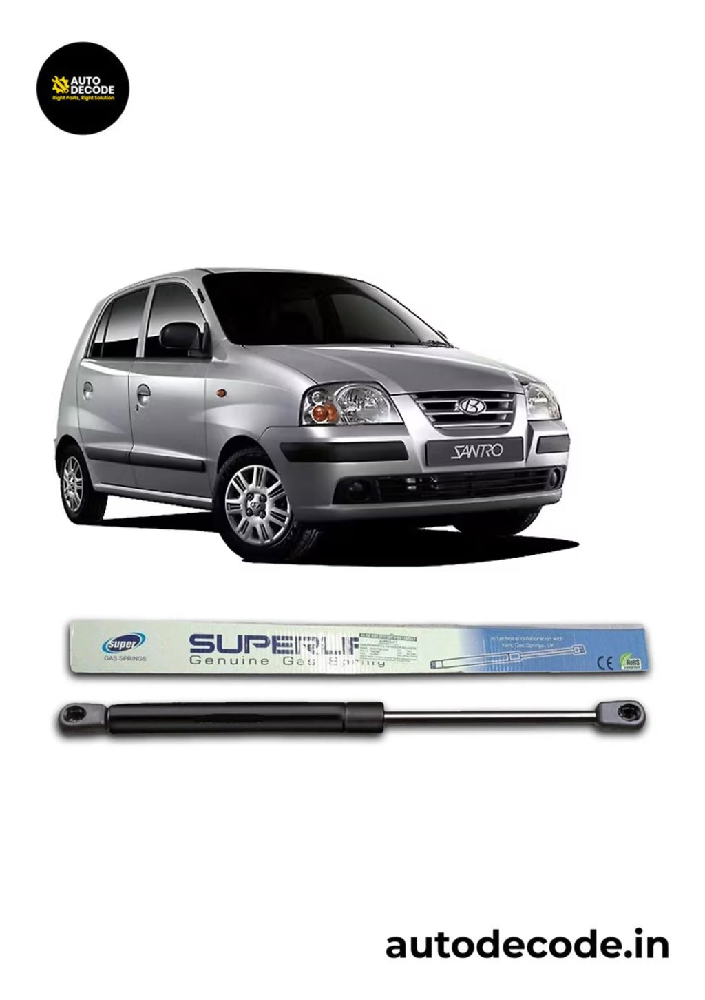 Boot Gas Struts for Hyundai Santro Xing | Dicky Lift Support | Set of 2