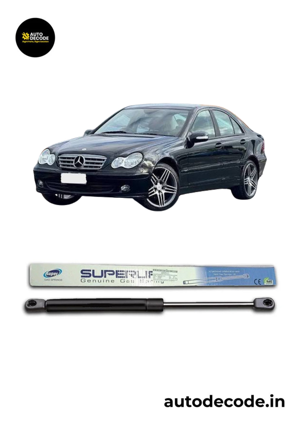 Right Boot Gas Strut for Mercedes Benz W203 | Dicky Lift Support | 1 Pc