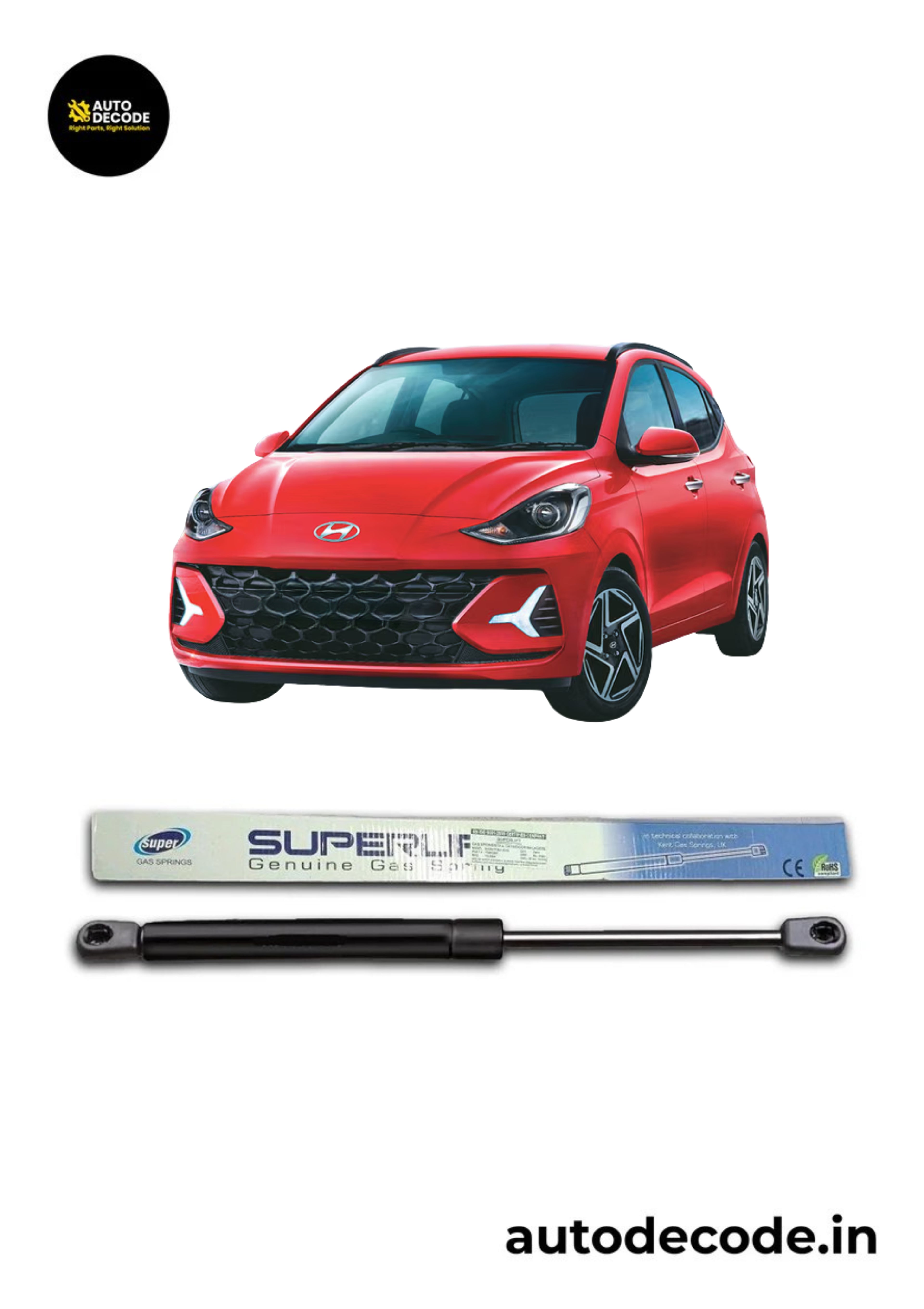 Boot Gas Struts for Hyundai Santro 2021 | Dicky Lift Support | Set of 2