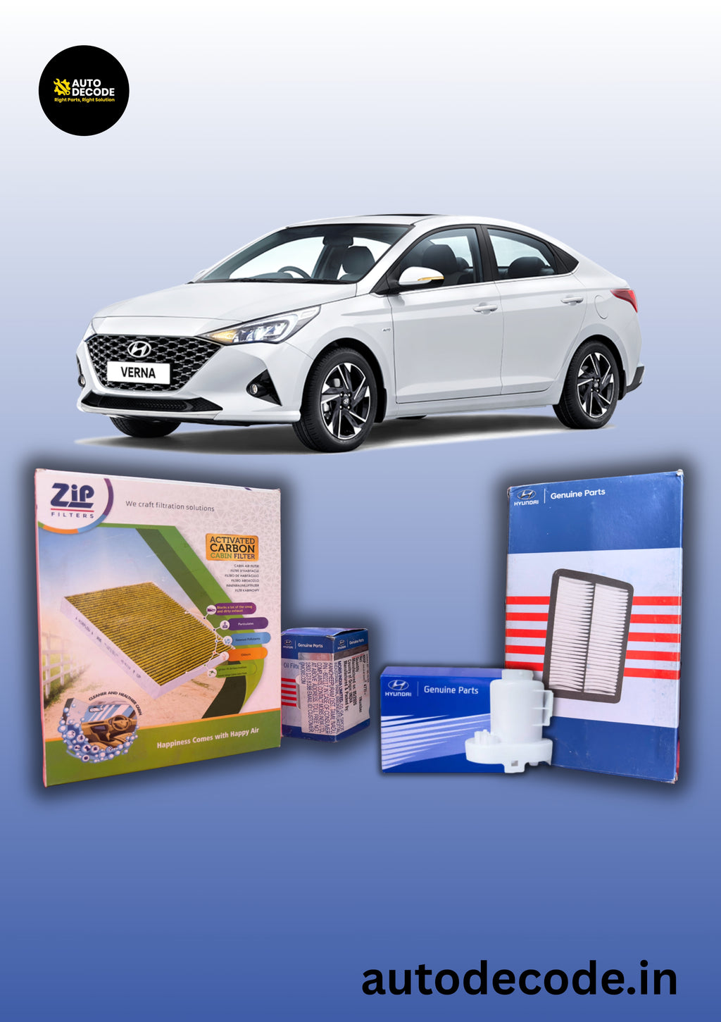 Hyundai Verna Diesel 10,000 km Service Kit (2018 & Above)