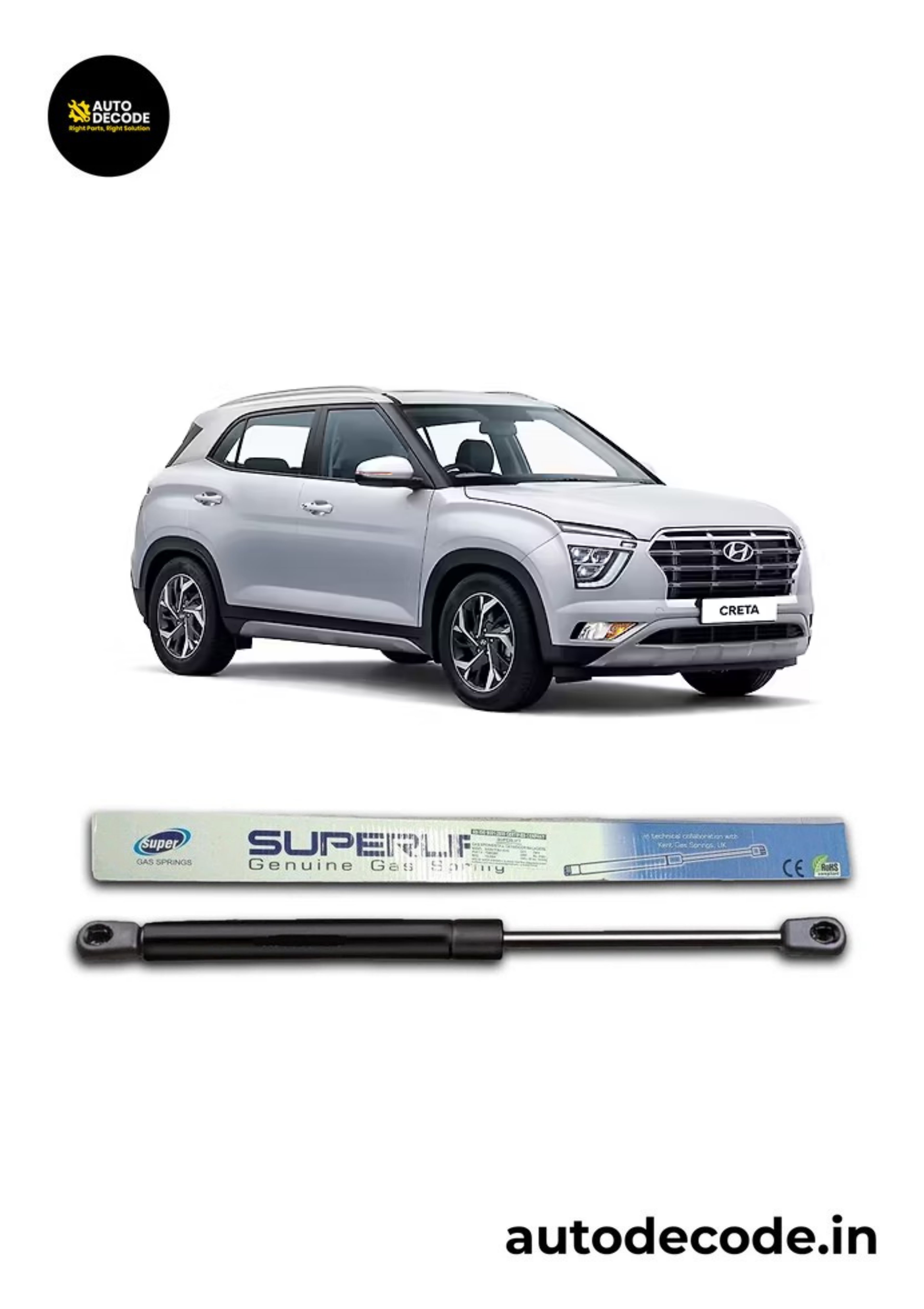 Boot Gas Struts for Hyundai Creta (2020 Onwards) | Dicky Lift Support | Set of 2