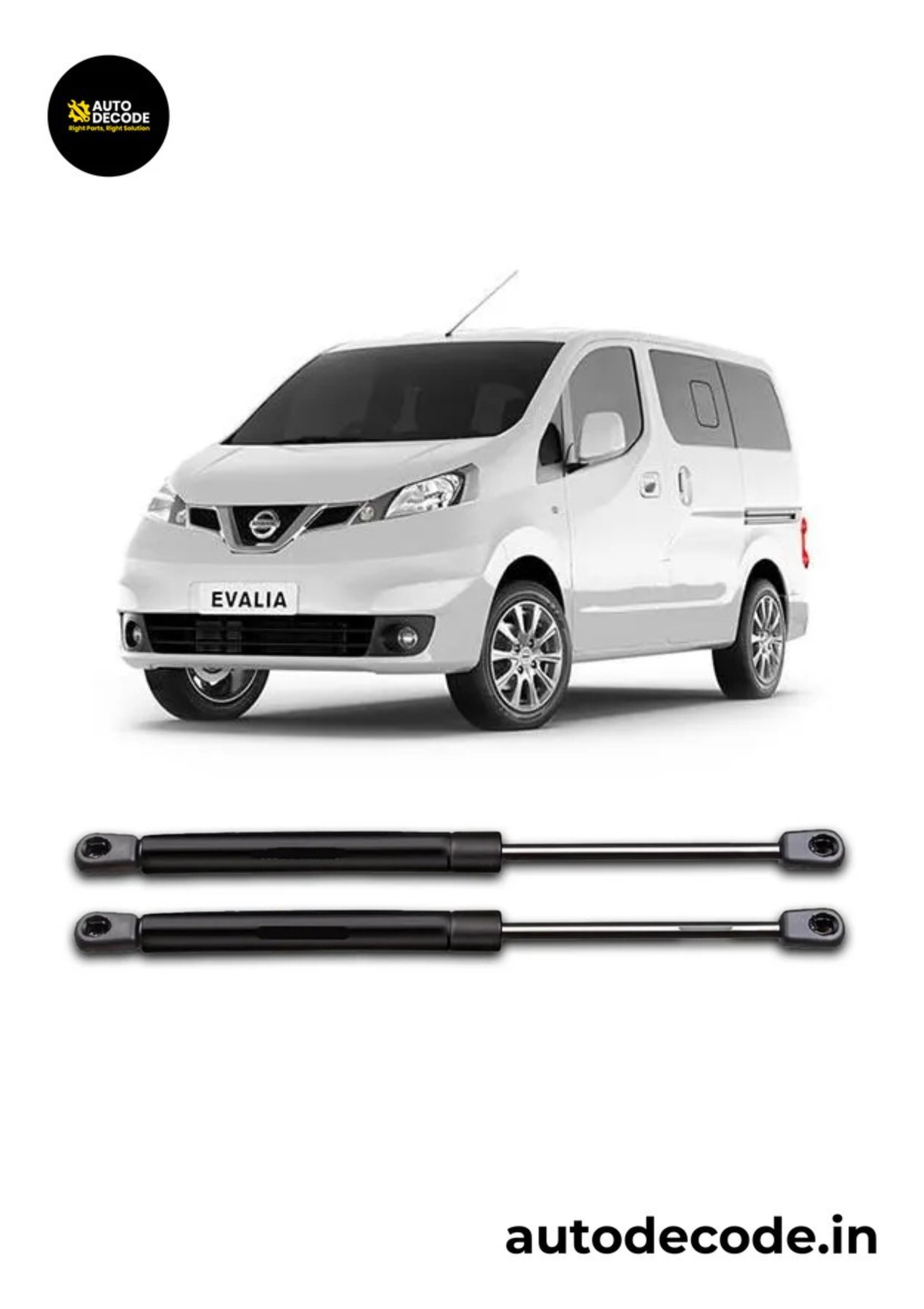 Bonnet Gas Struts for Nissan Evalia | Hood Lift Support | Set of 2