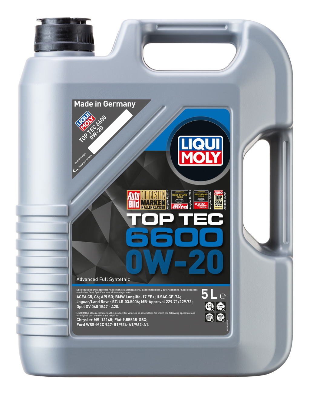 Liqui Moly Top Tec 6600 0W-20 Engine Oil 5L Full Synthetic