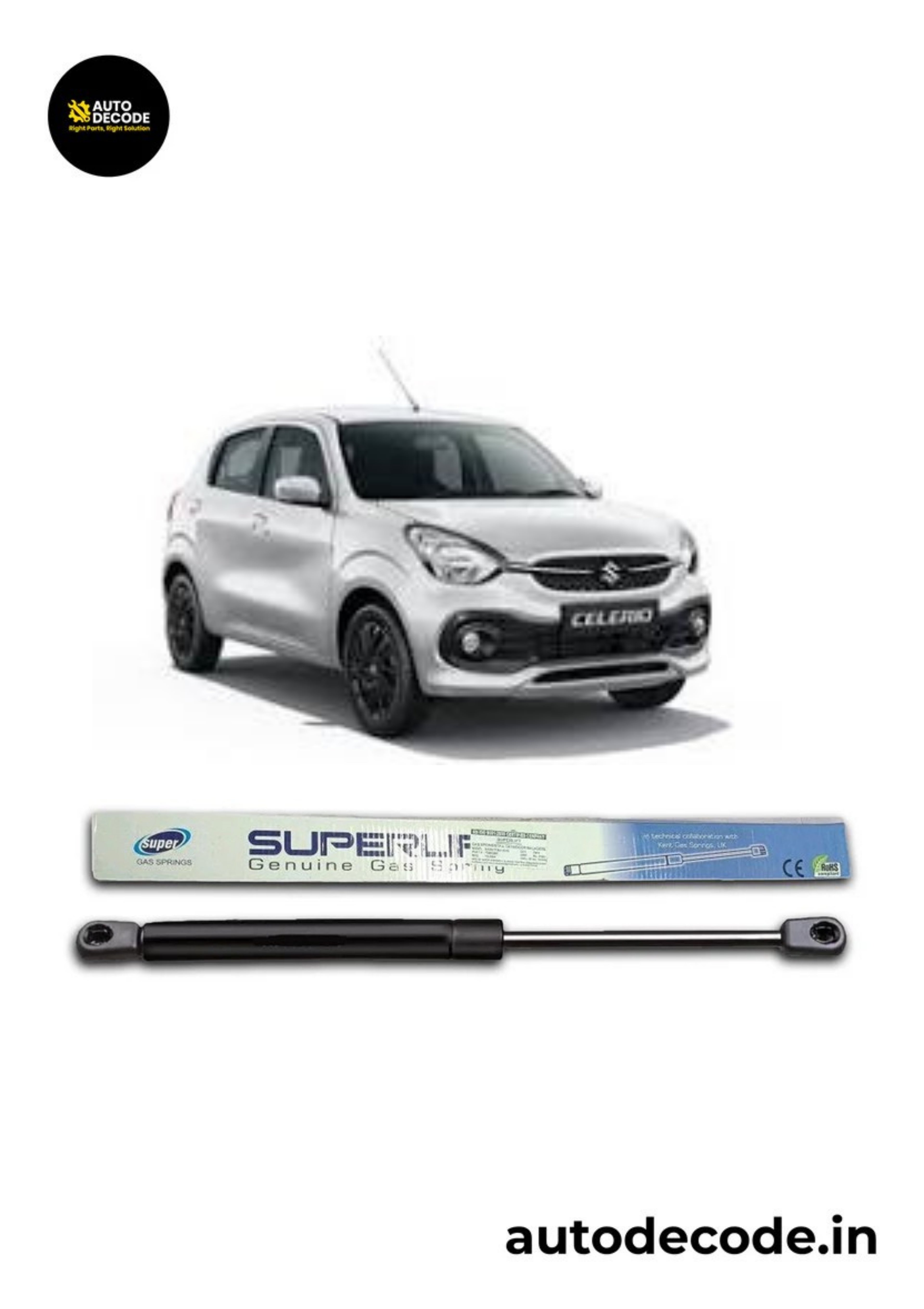Boot Gas Struts for Maruti Celerio New Model | Dicky Lift Support | Set of 2