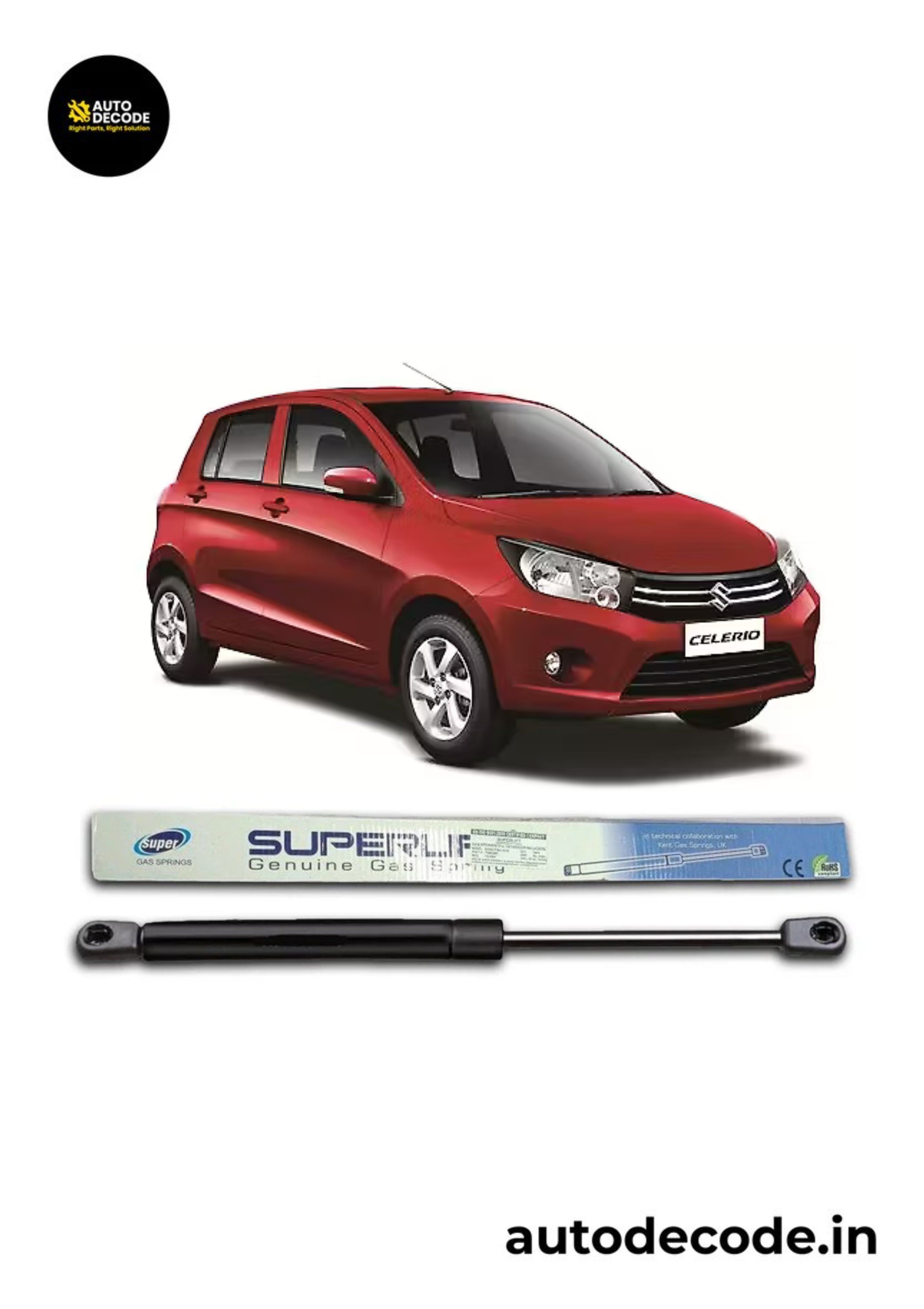 Boot Gas Struts for Maruti Celerio | Dicky Lift Support | Set of 2
