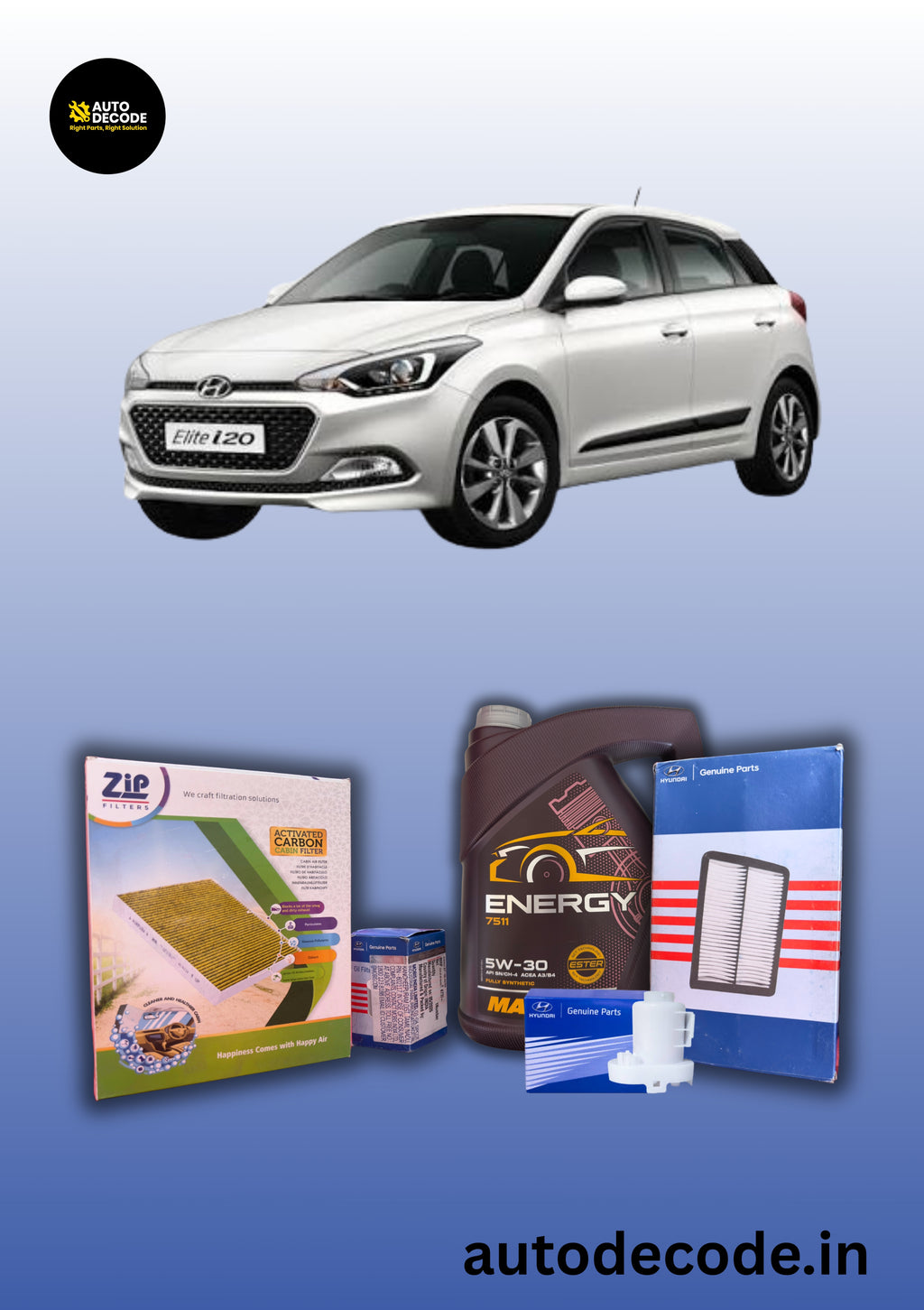 Hyundai i20 Elite Diesel 10,000 km Service Kit (2015–2019)