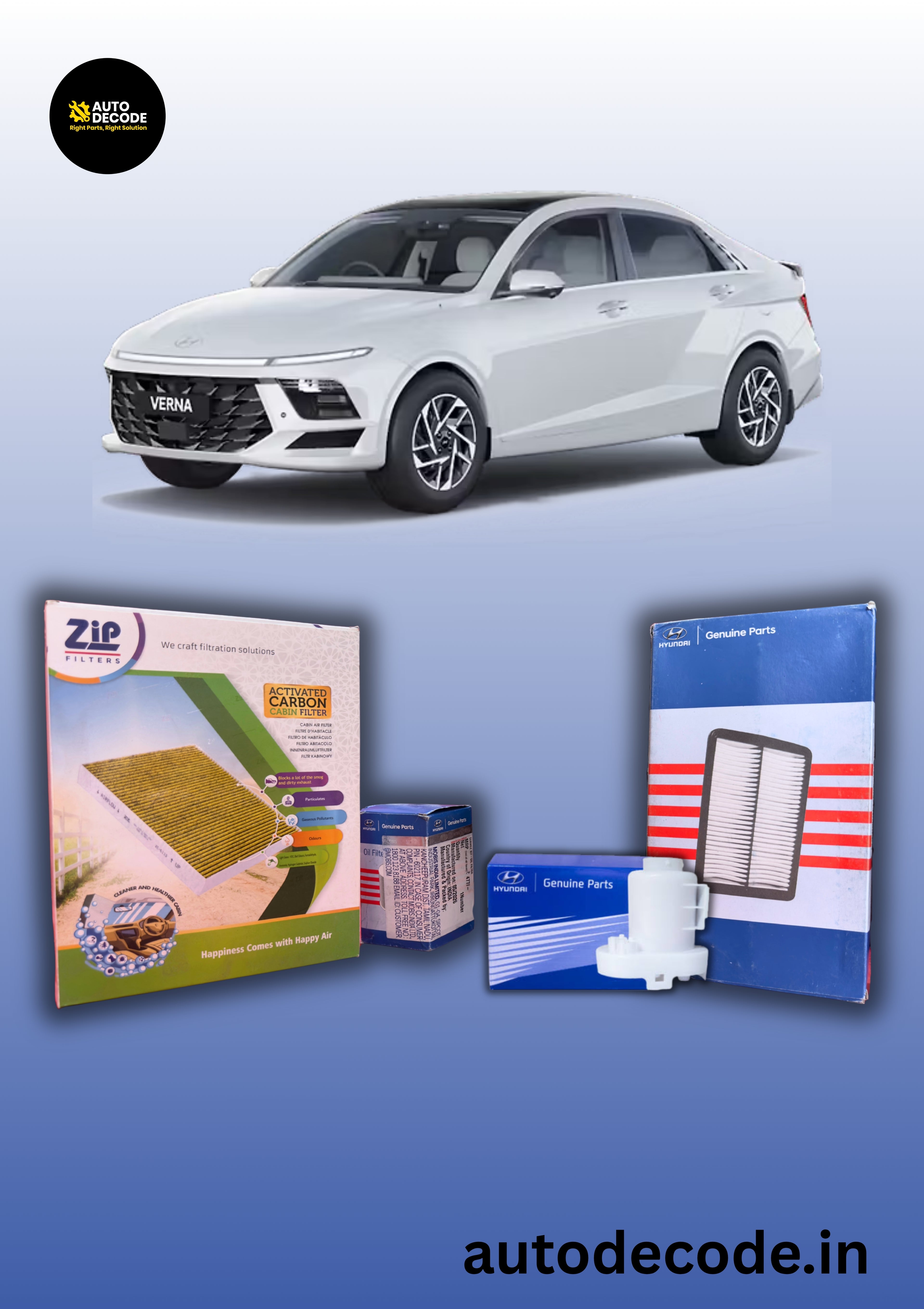 Hyundai Verna Diesel 10,000 km Service Kit (2018 & Above)