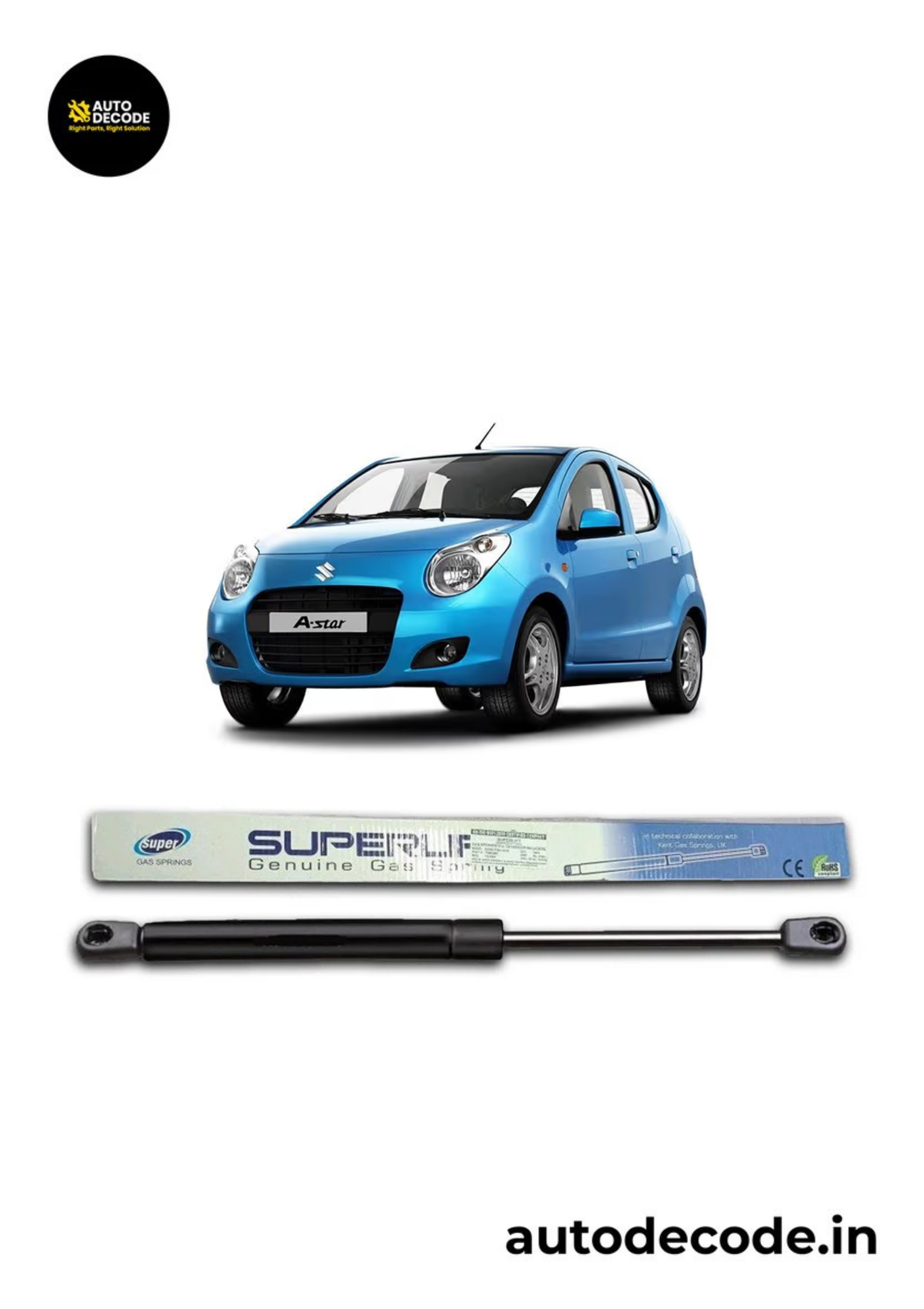 Boot Gas Struts for Maruti A-Star | Dicky Lift Support | Set of 2