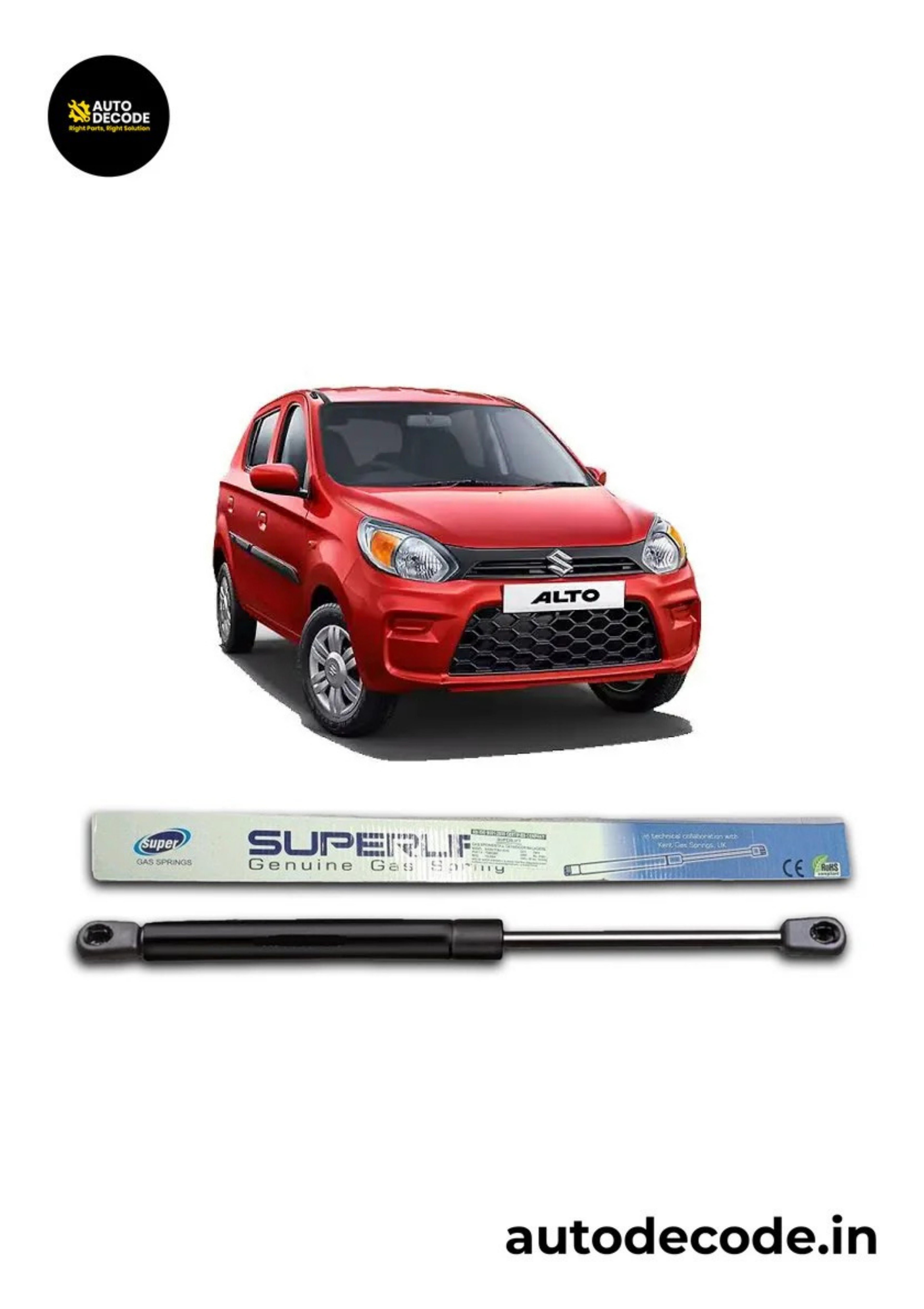 Boot Gas Struts for Maruti Suzuki Alto K10 | Dicky Lift Support | Set of 2