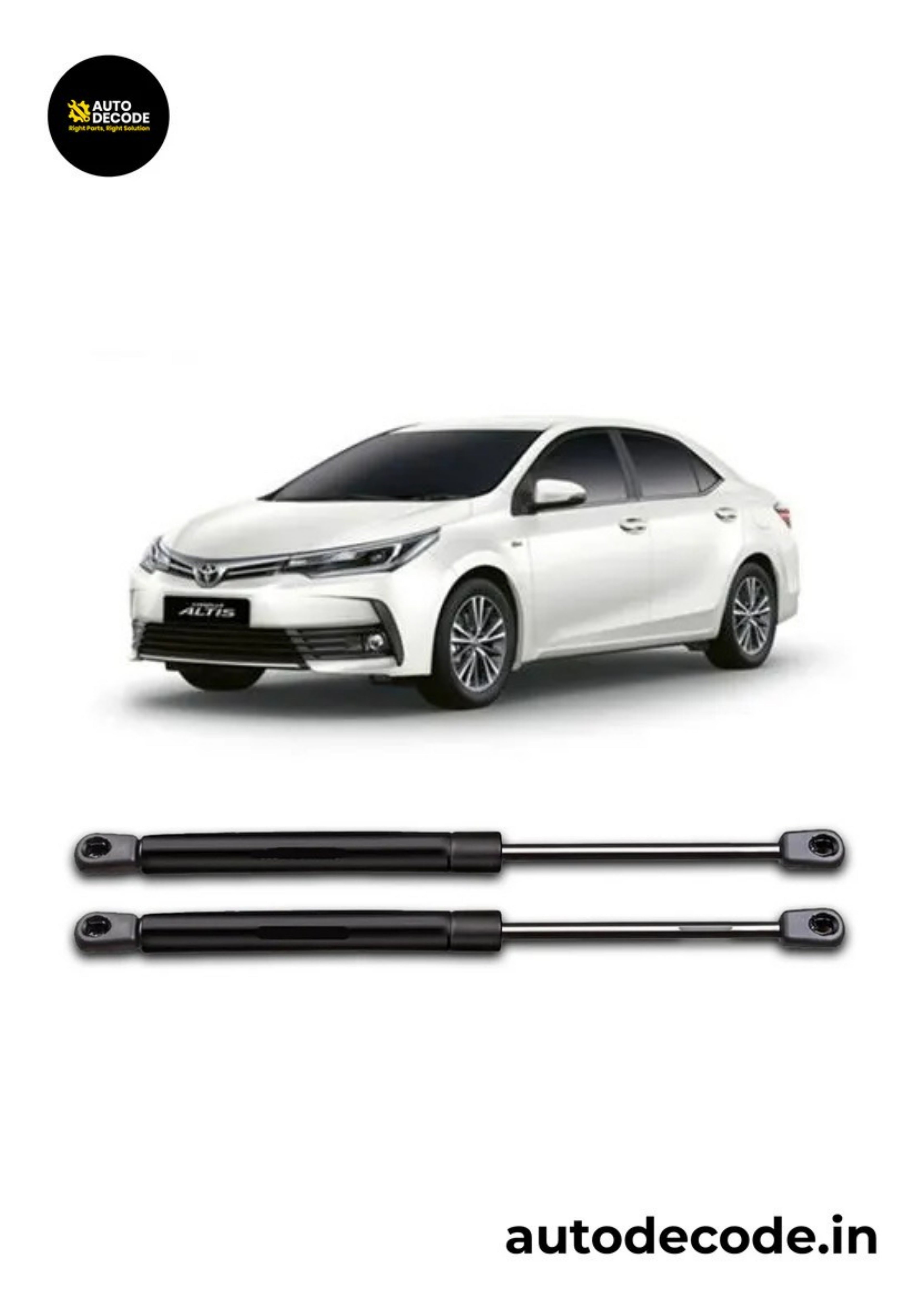 Bonnet Gas Struts for Toyota Corolla Altis New Model | Hood Lift Support | Set of 2