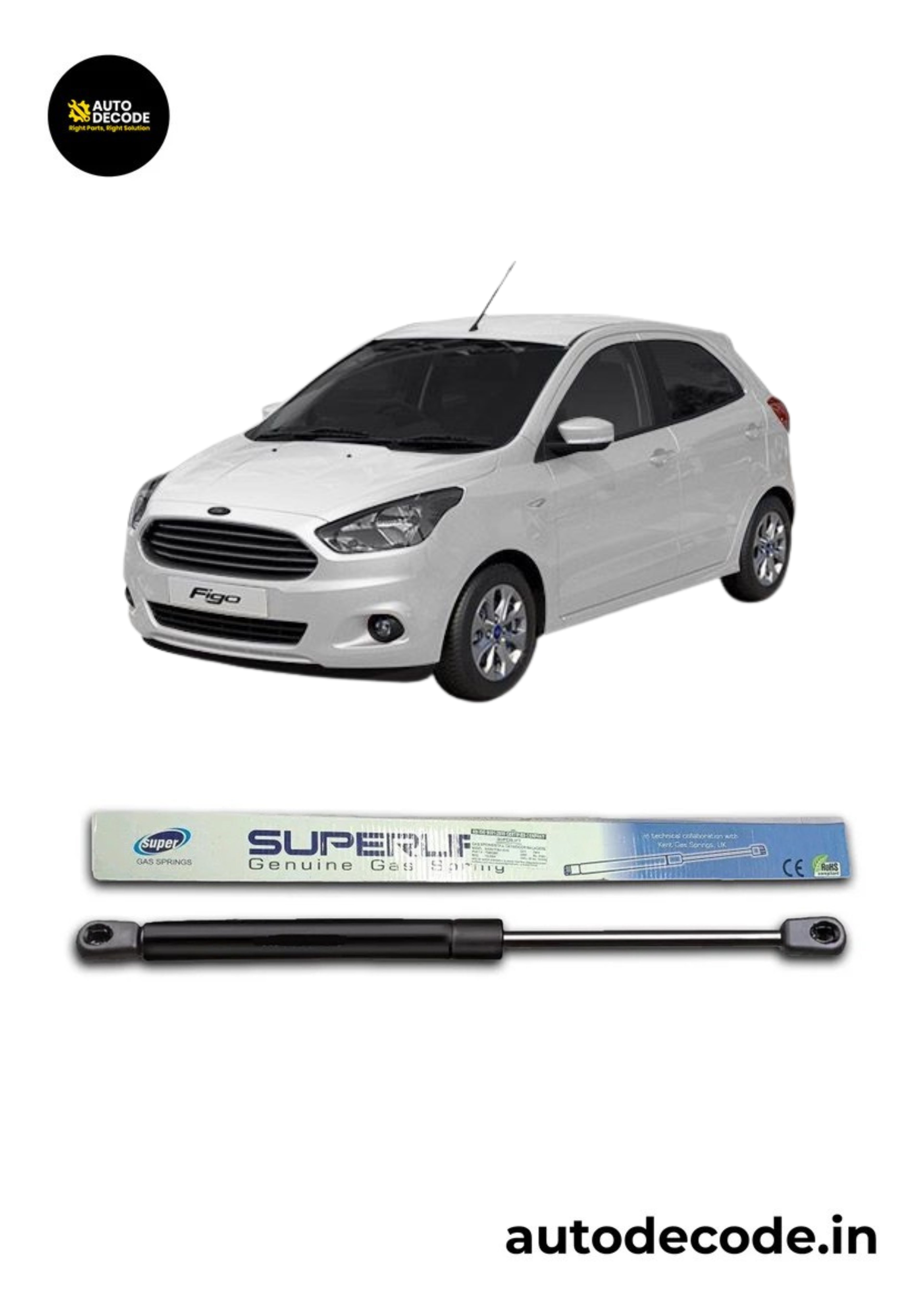 Bonnet Gas Struts for Ford Figo | Hood Lift Support | Set of 2