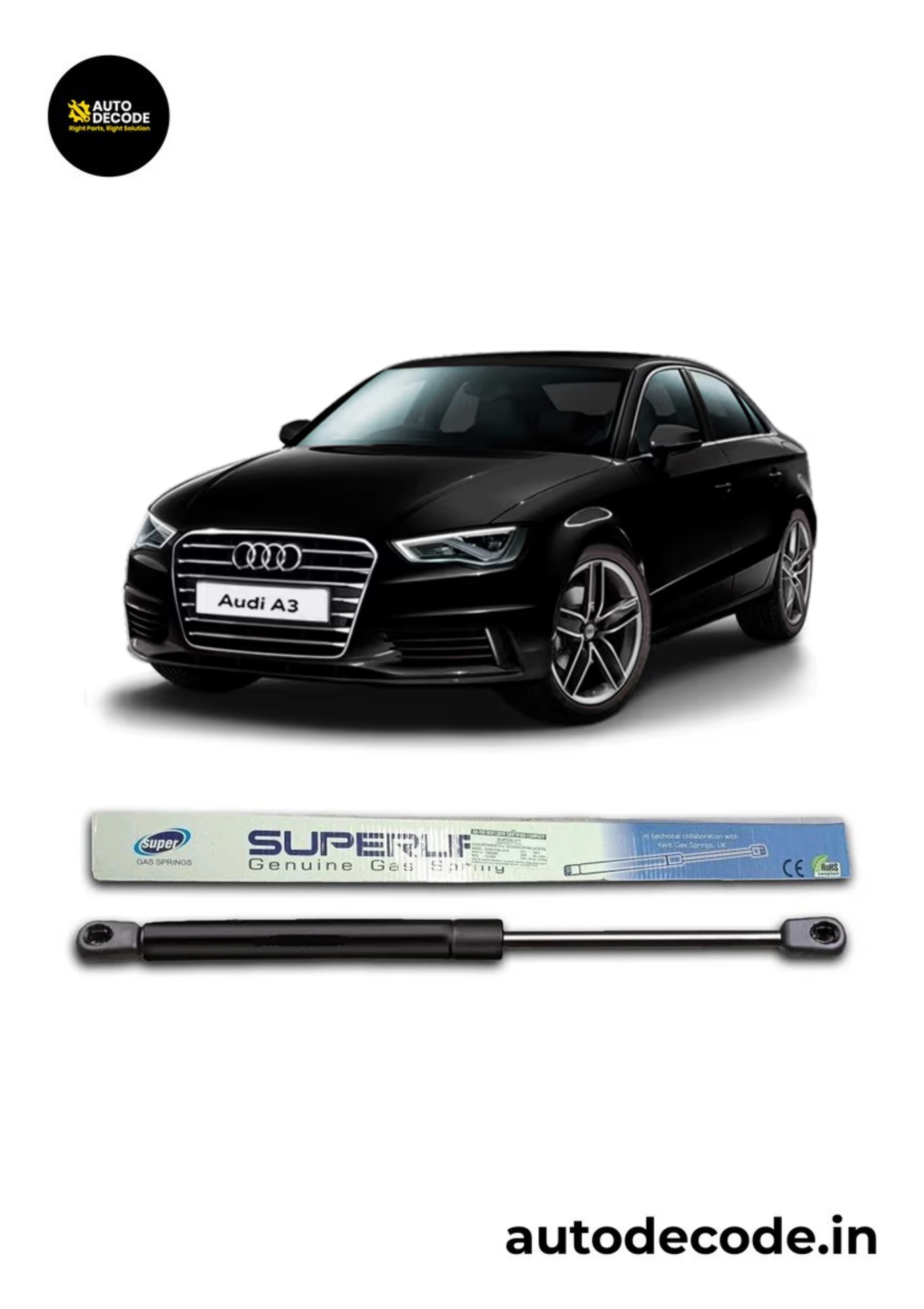 Bonnet Gas Struts for Audi A3 | Hood Lift Support | Set of 2