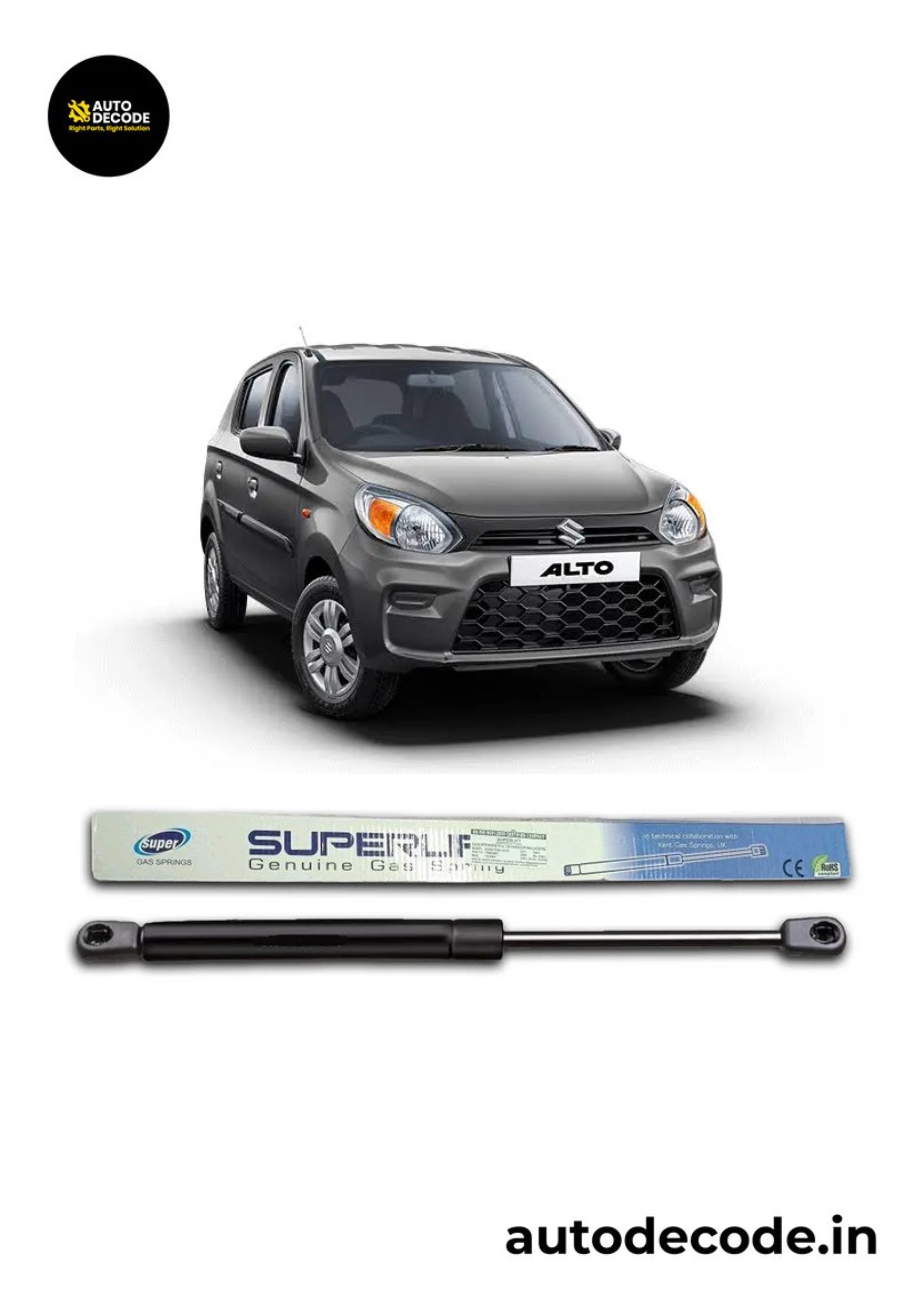 Boot Gas Struts for Maruti Suzuki Alto 800 | Dicky Lift Support | Set of 2