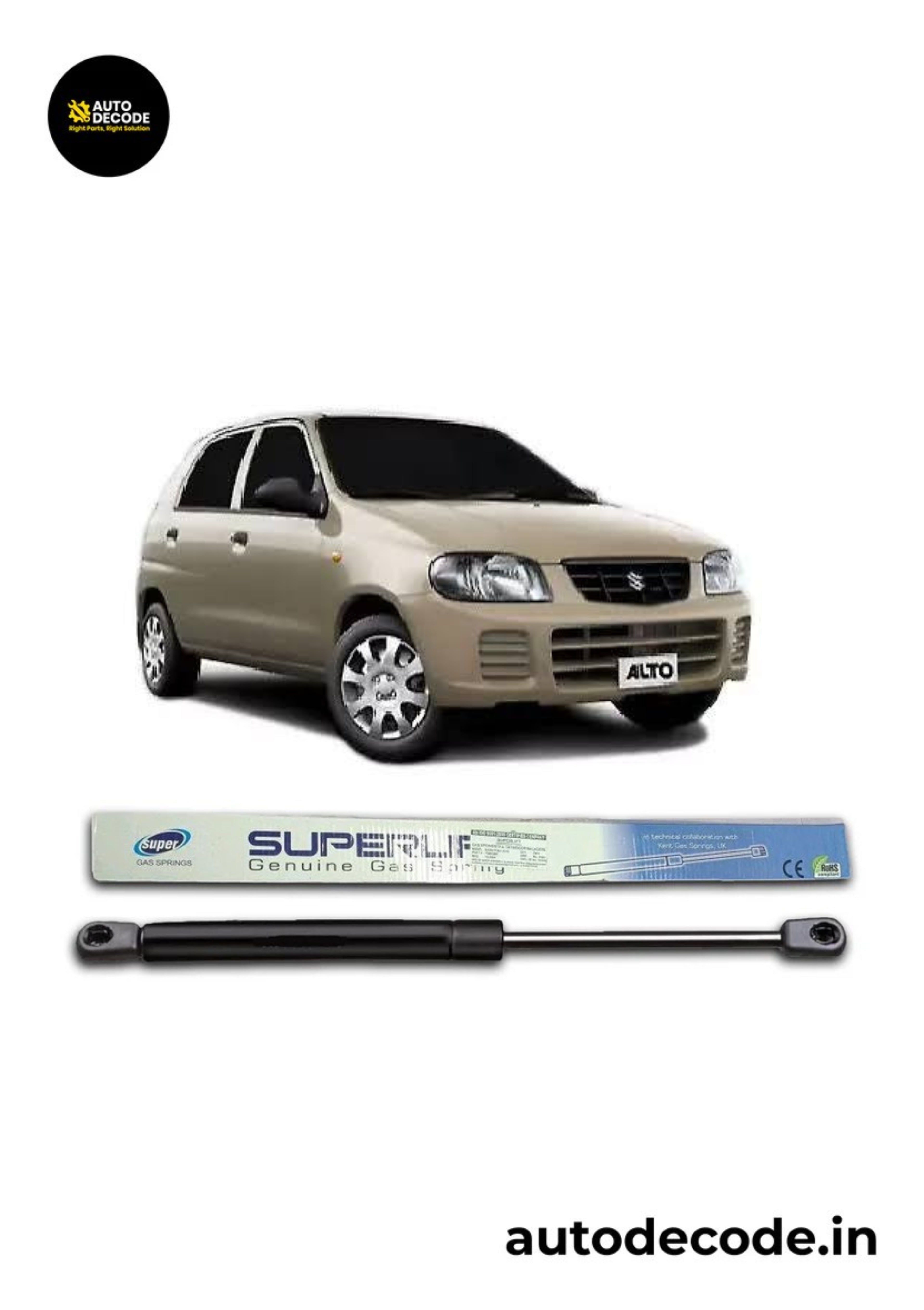 Boot Gas Struts for Maruti Suzuki Alto | Dicky Lift Support | Set of 2