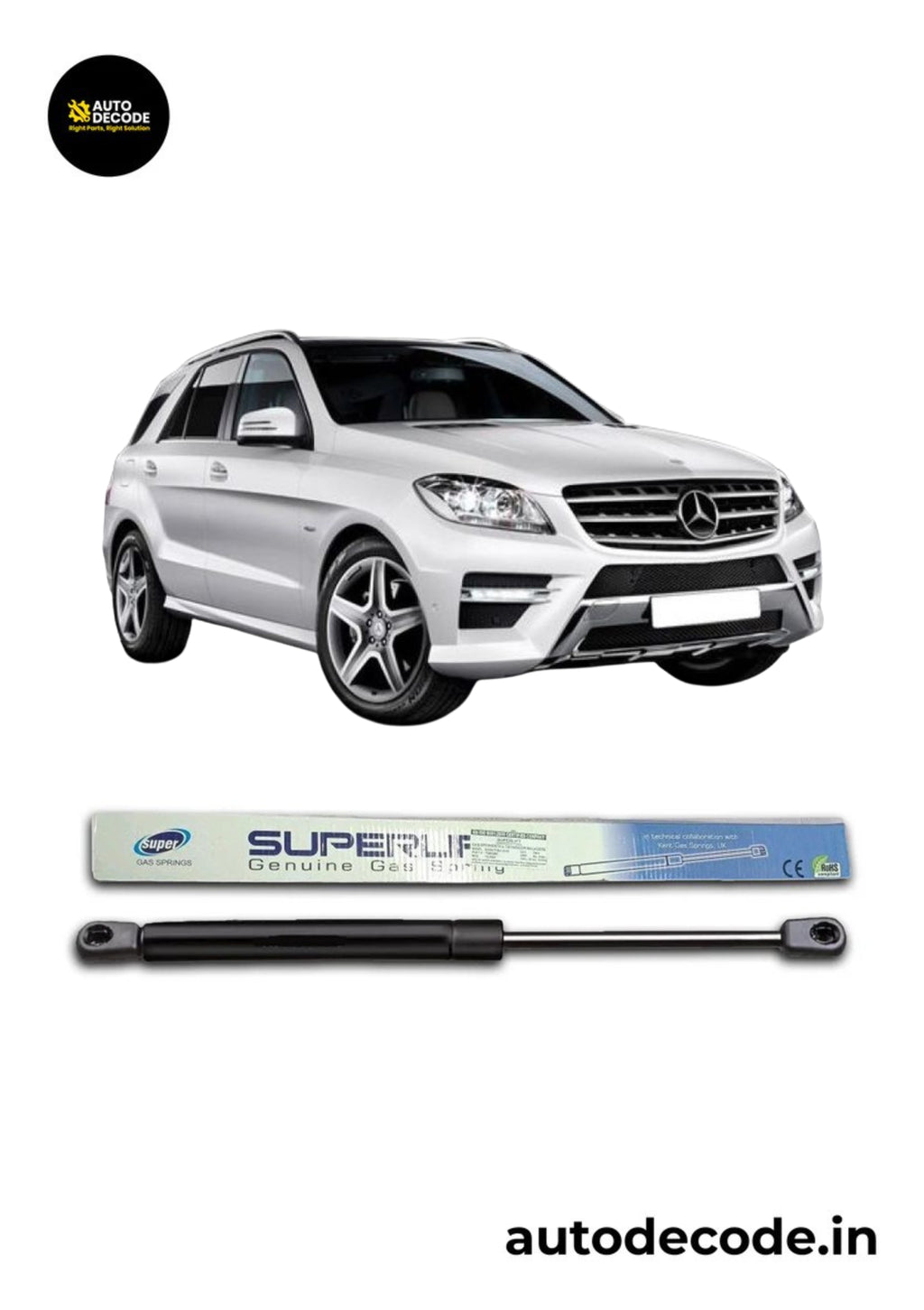Bonnet Gas Struts for Mercedes Benz ML 320 | Hood Lift Support | Set of 2