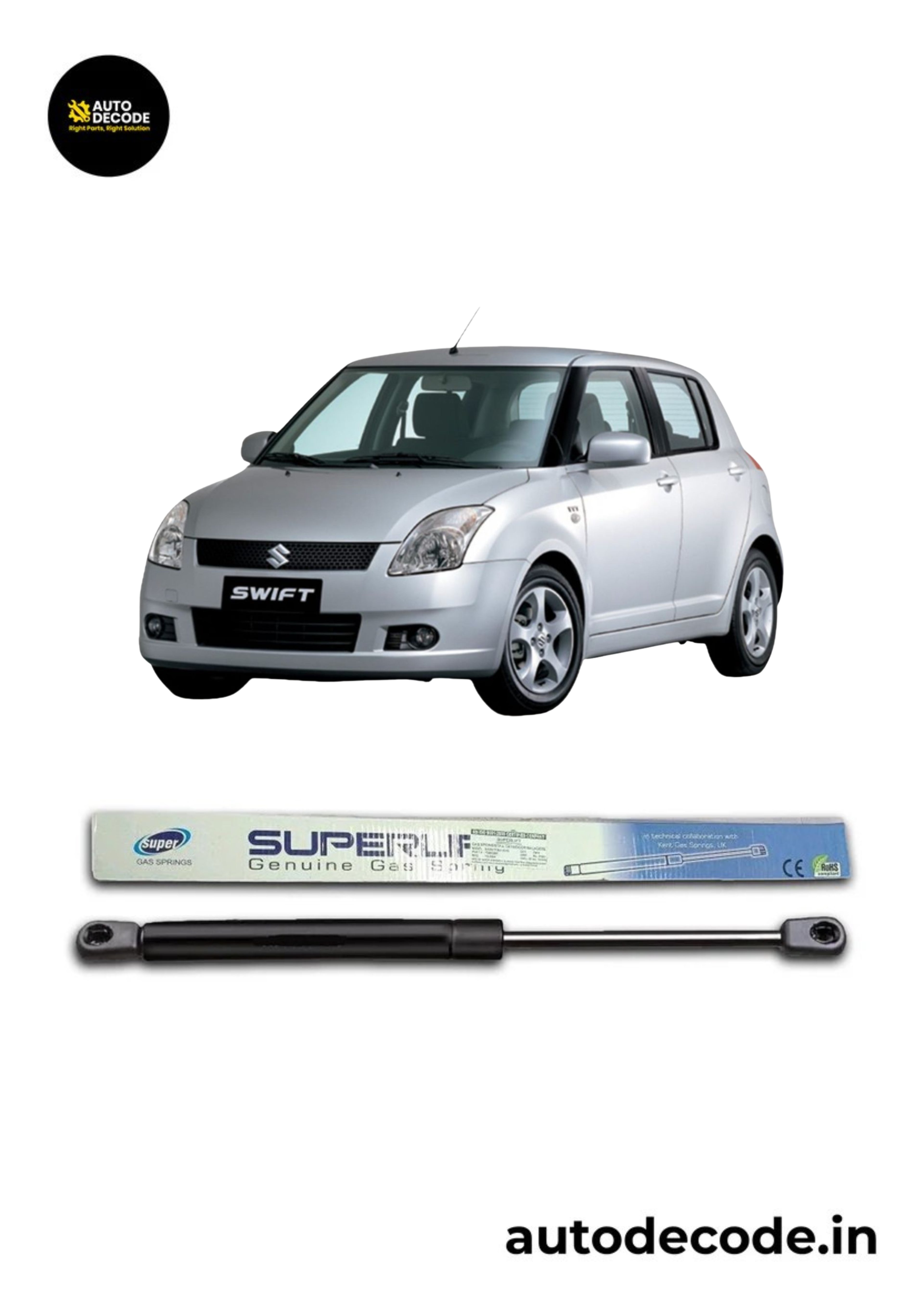 Boot Gas Struts for Maruti Suzuki Swift K-Series | Dicky Lift Support | Set of 2