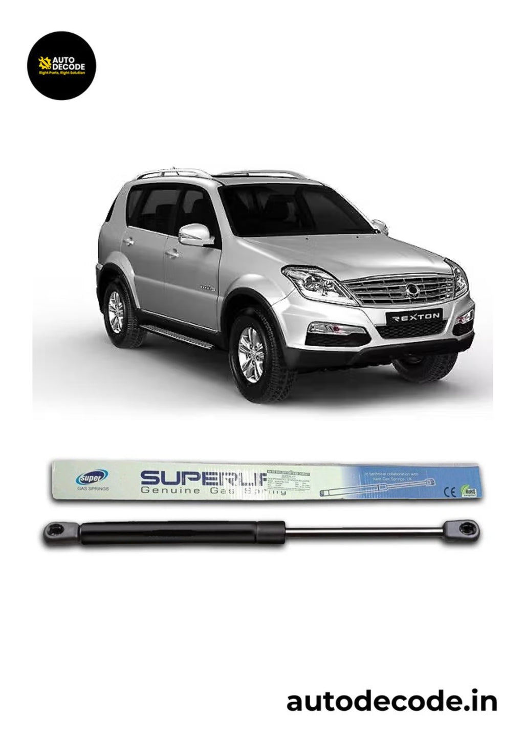 Bonnet Gas Struts for SsangYong Rexton | Hood Lift Support | Set of 2