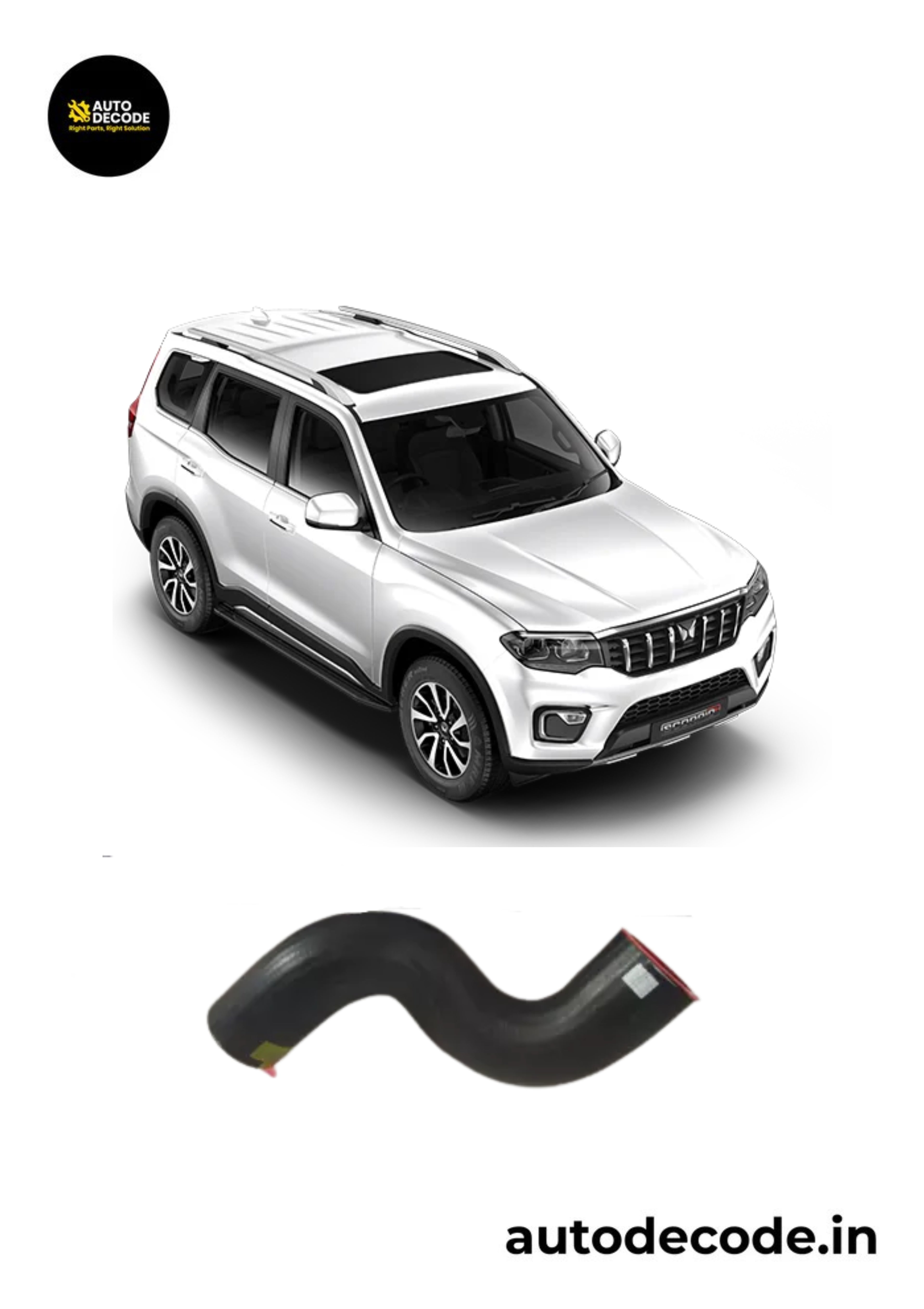 Inlet Duct Charge Air to Air for Scorpio N - Mahindra Genuine (Part No. 0313DBH00020N)