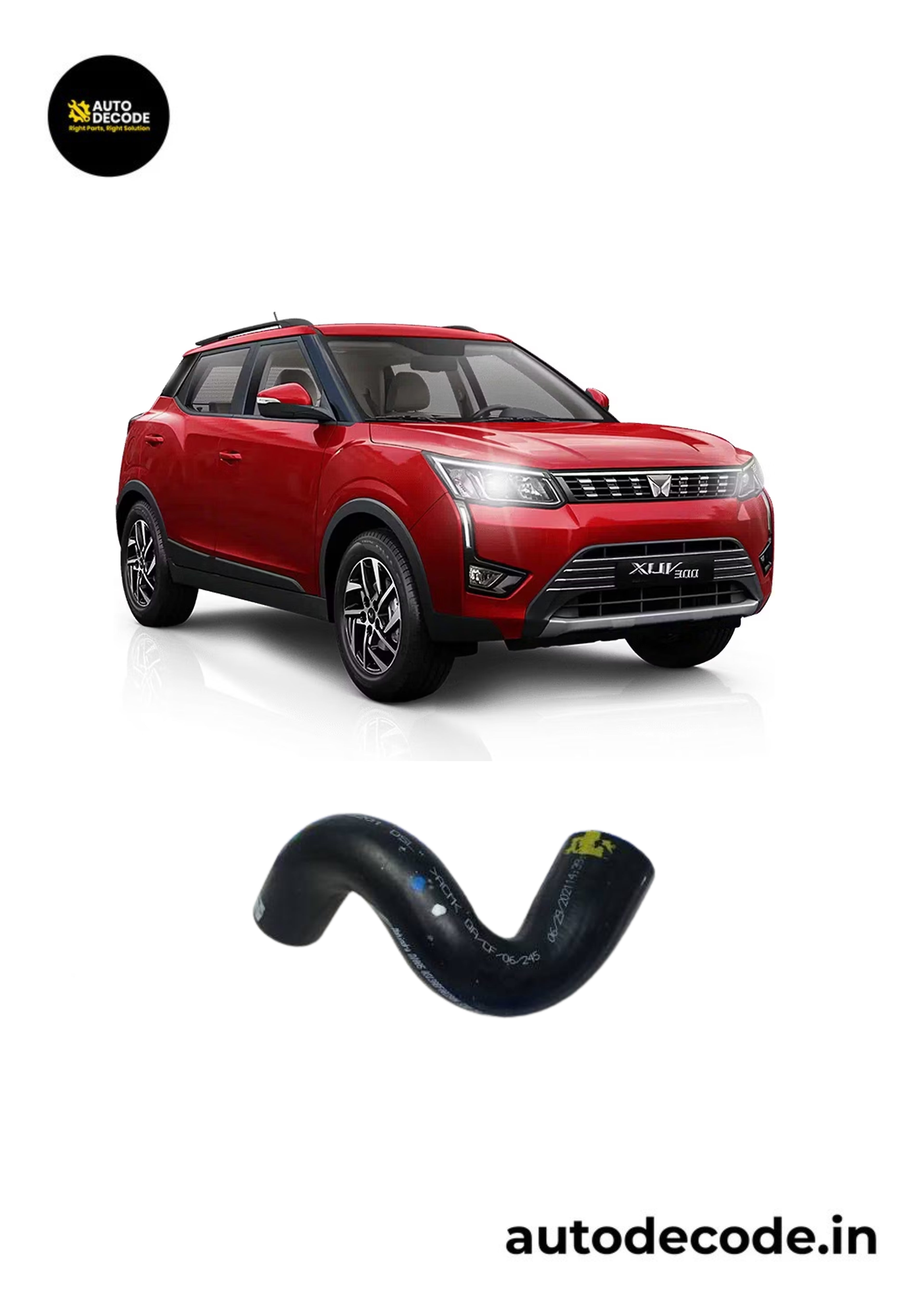 Intercooler In Hose - Diesel for XUV300 - Mahindra Genuine (Part No. 0313ABF00280N)