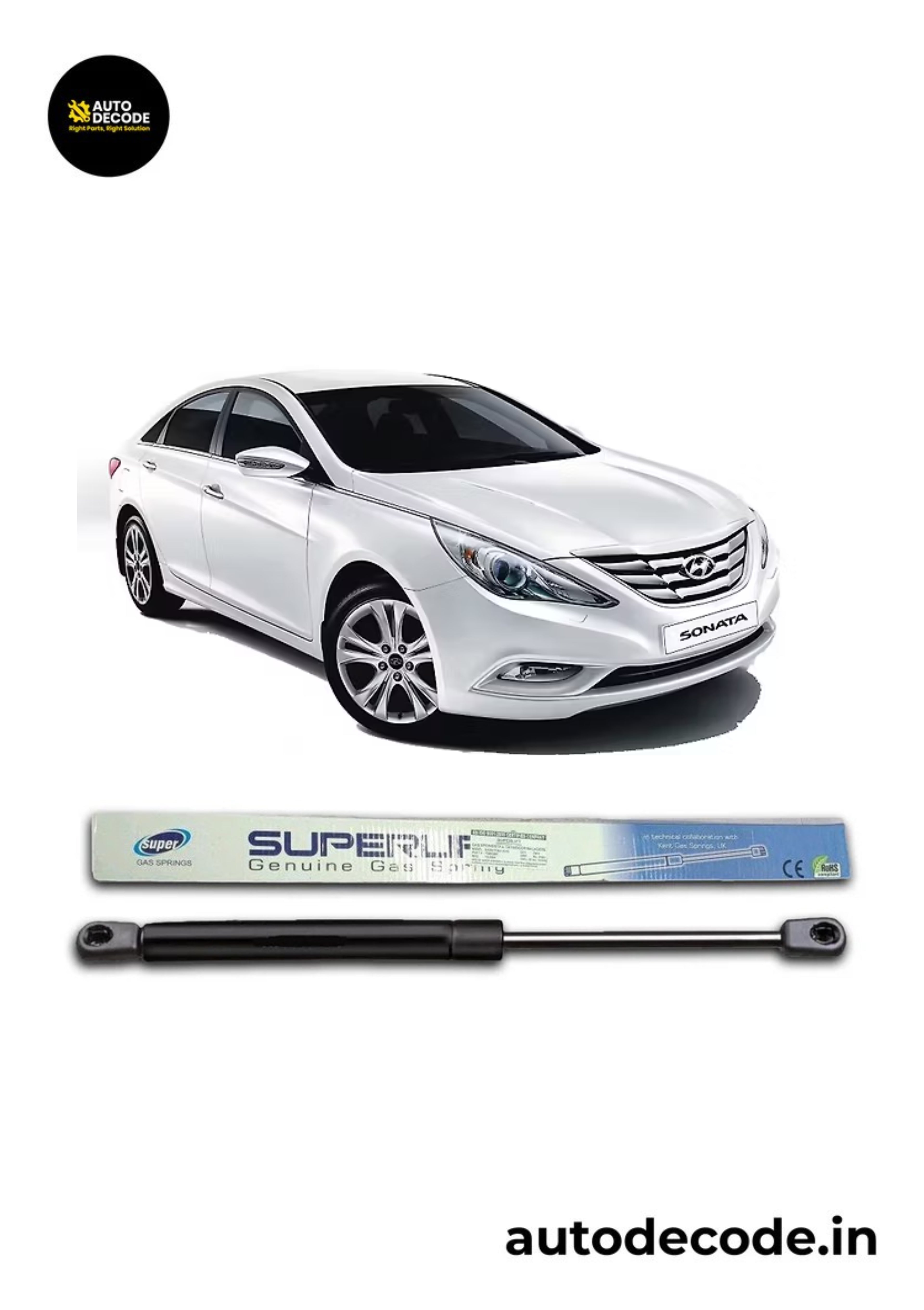 Bonnet Gas Struts for Hyundai Sonata | Hood Lift Support | Set of 2