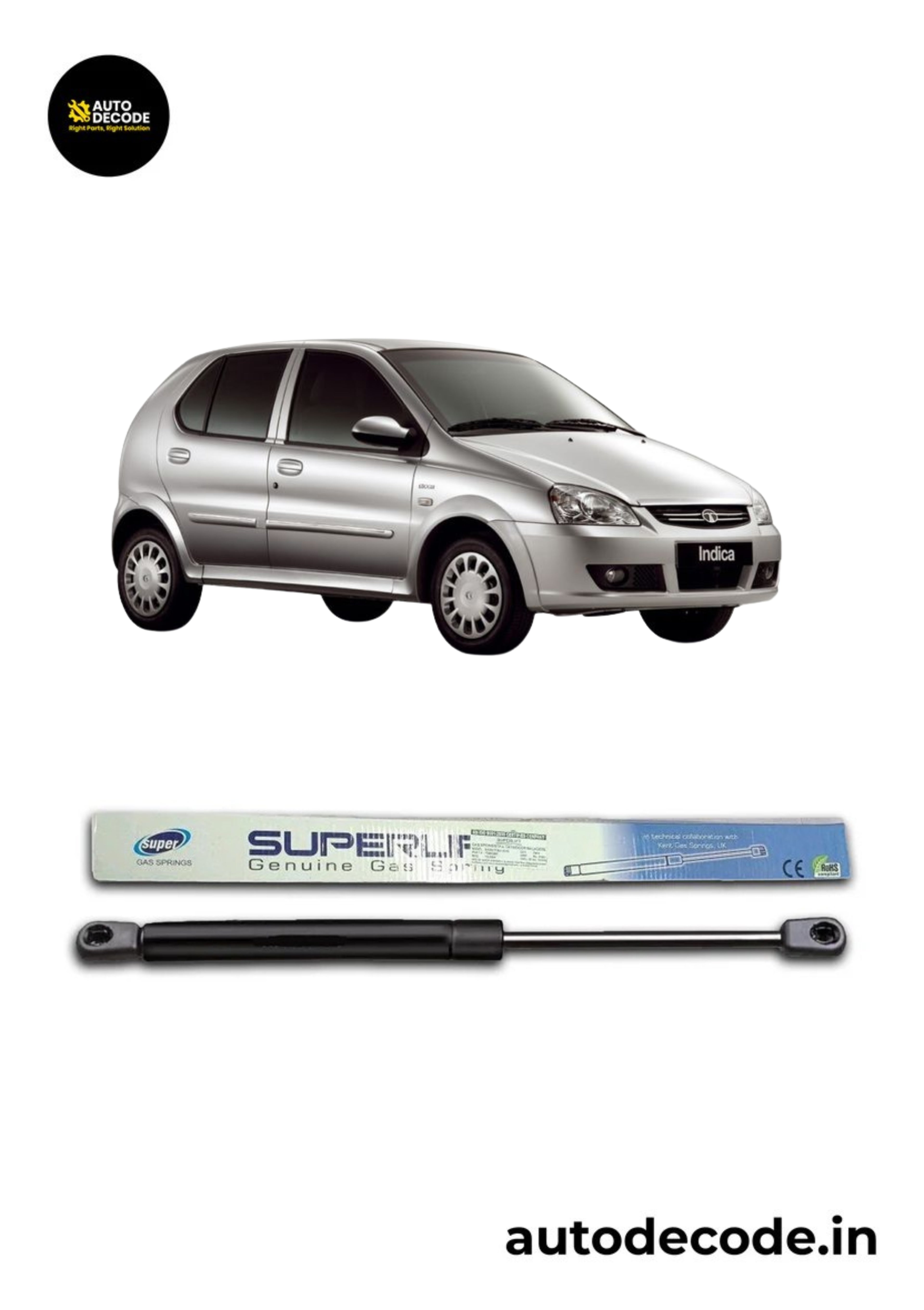 Boot Gas Struts for Tata Indica | Dicky Lift Support | Set of 2