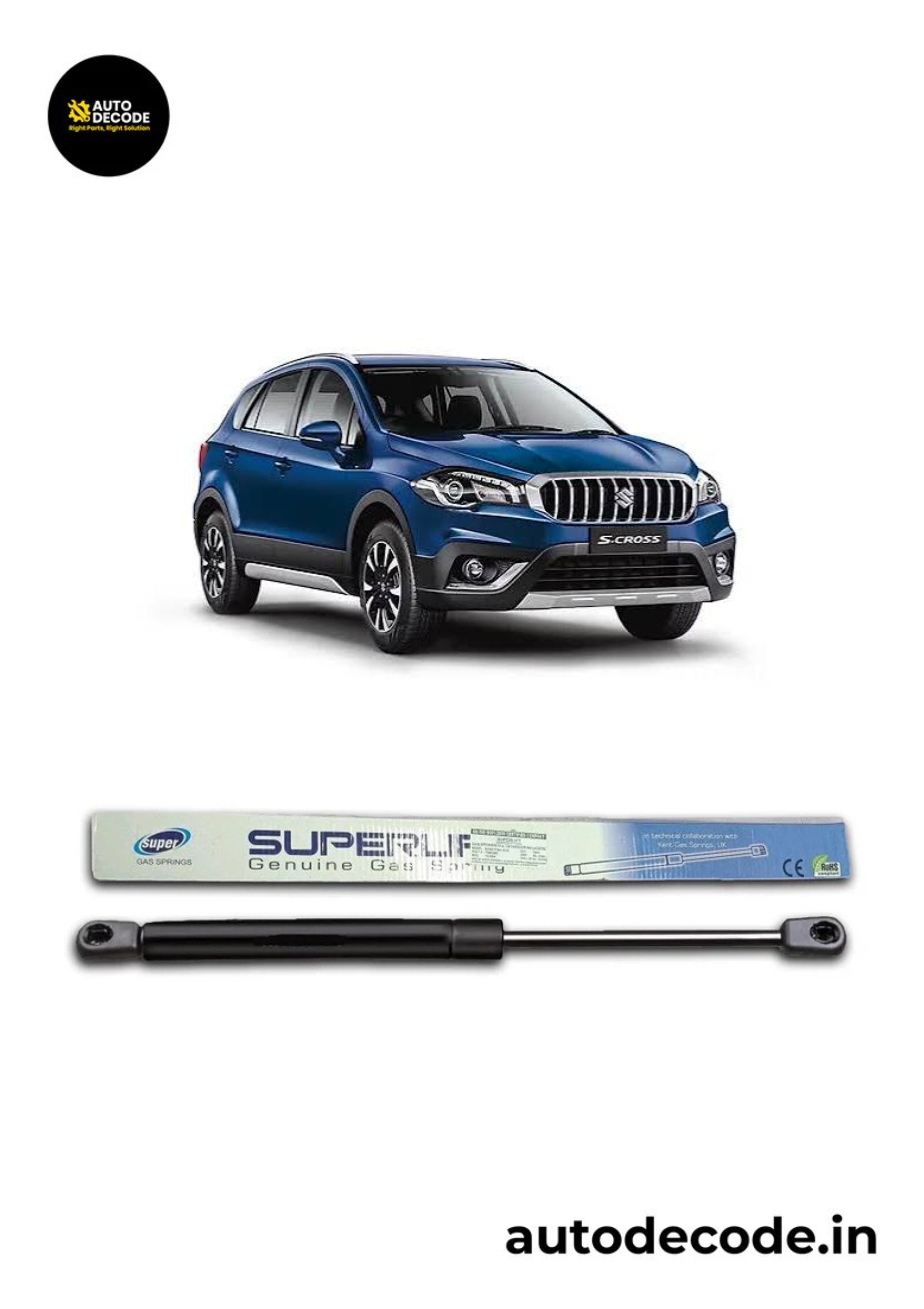 Boot Gas Struts for Maruti Suzuki S-Cross | Dicky Lift Support | Set of 2