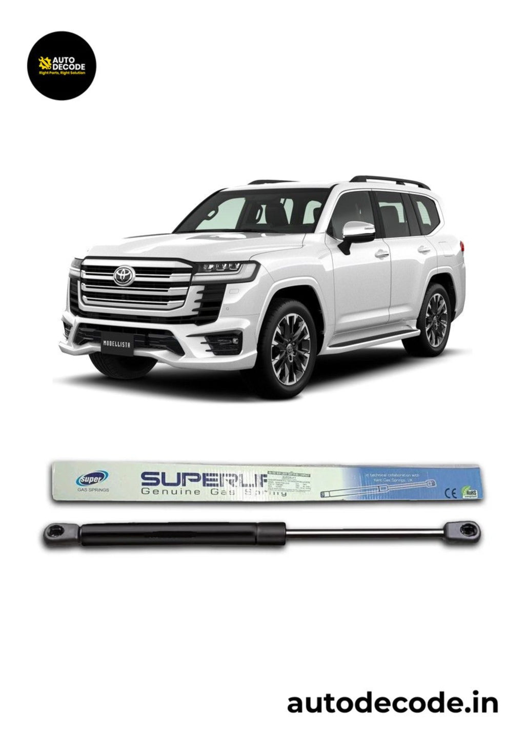Bonnet Gas Struts for Toyota Land Cruiser | Hood Lift Support | Set of 2