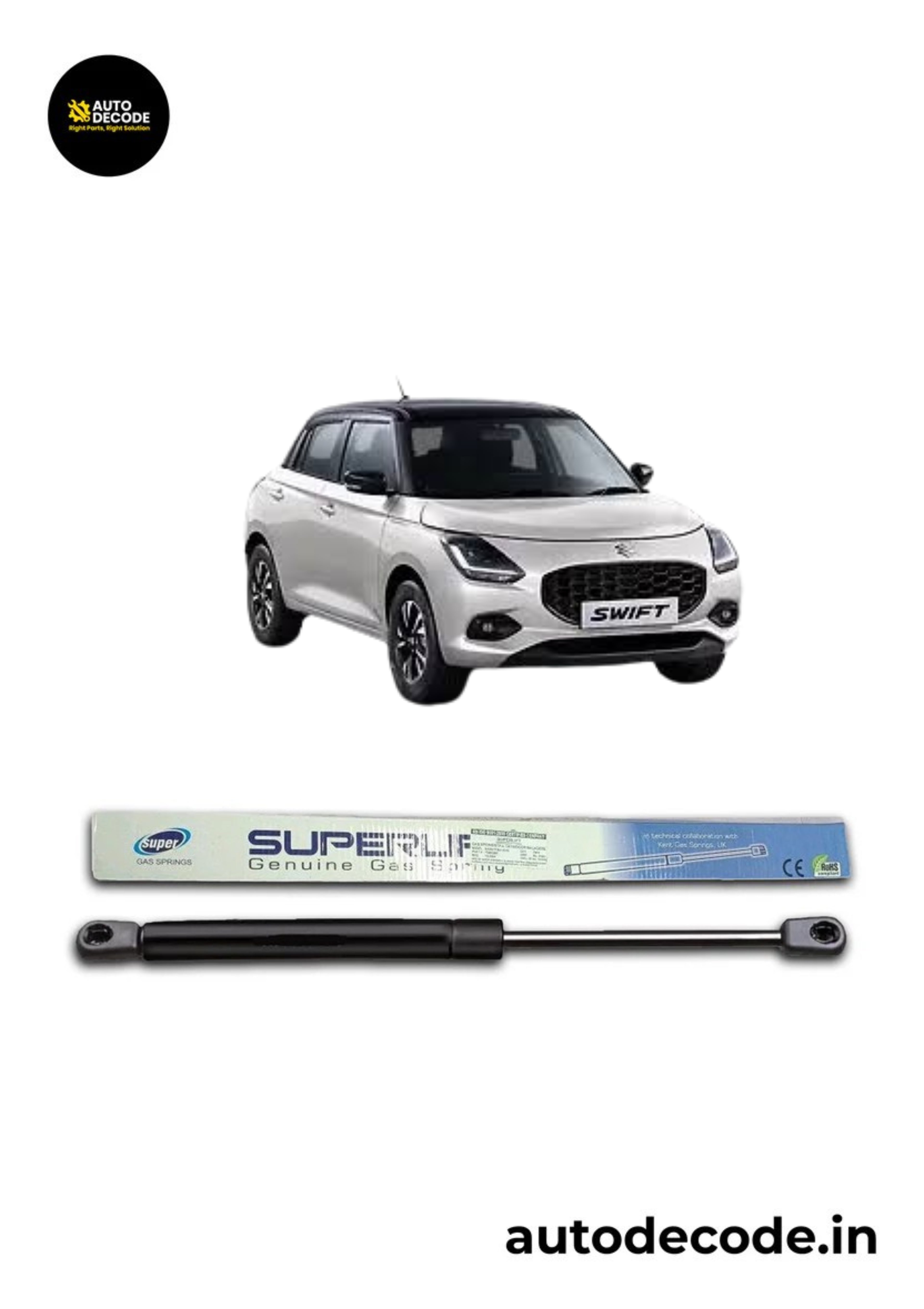 Boot Gas Struts for Maruti Suzuki Swift 2017 Onwards | Dicky Lift Support | Set of 2