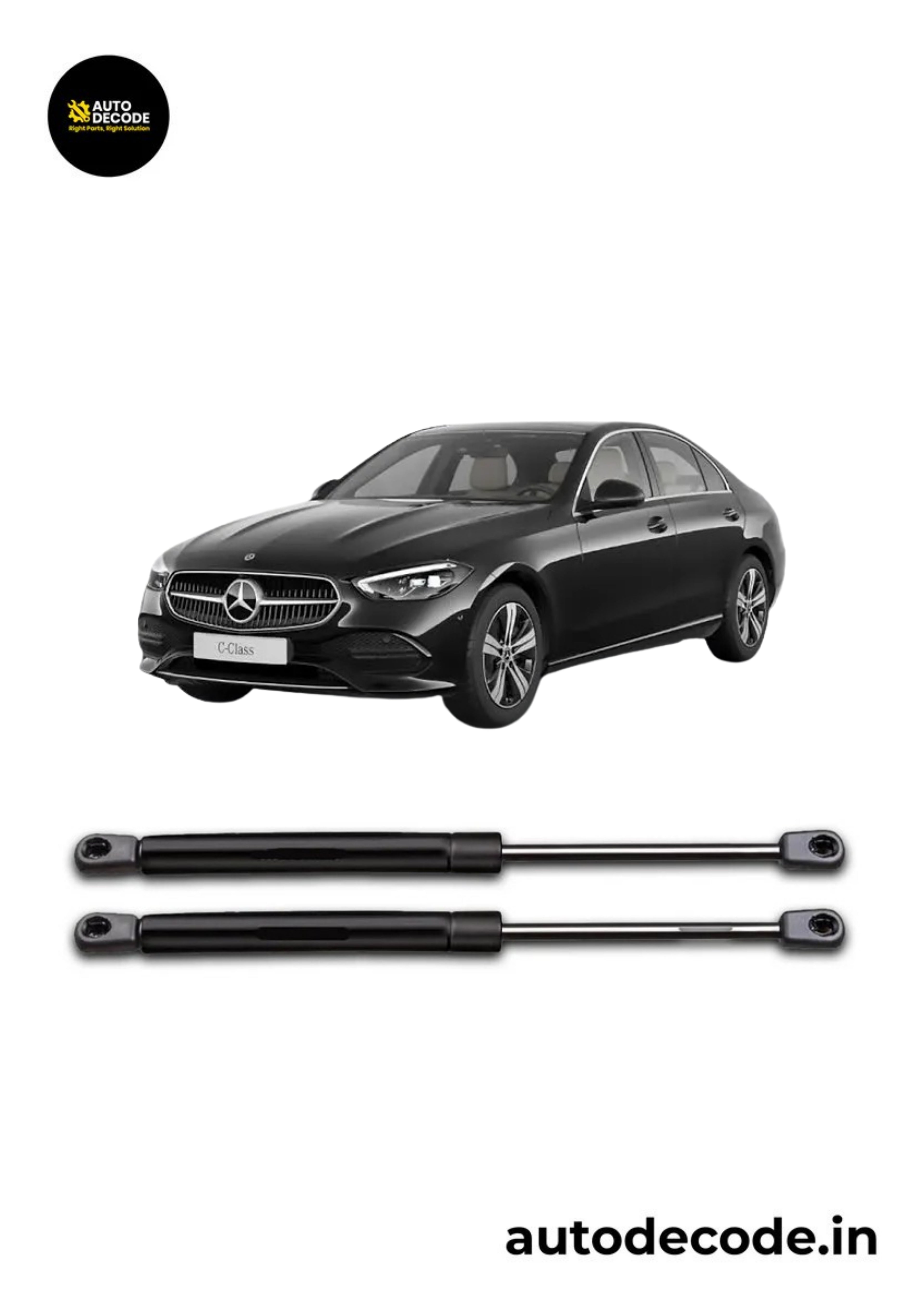 Bonnet Gas Struts for Mercedes Benz C200 | Hood Lift Support | Set of 2