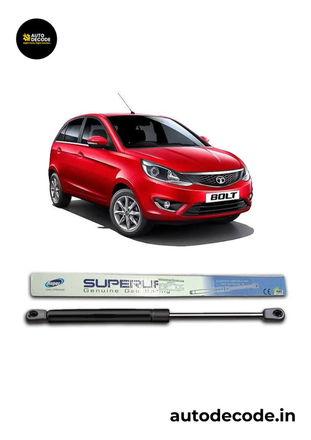 Boot Gas Struts for Tata Zest / Tata Bolt | Dicky Lift Support | Set of 2