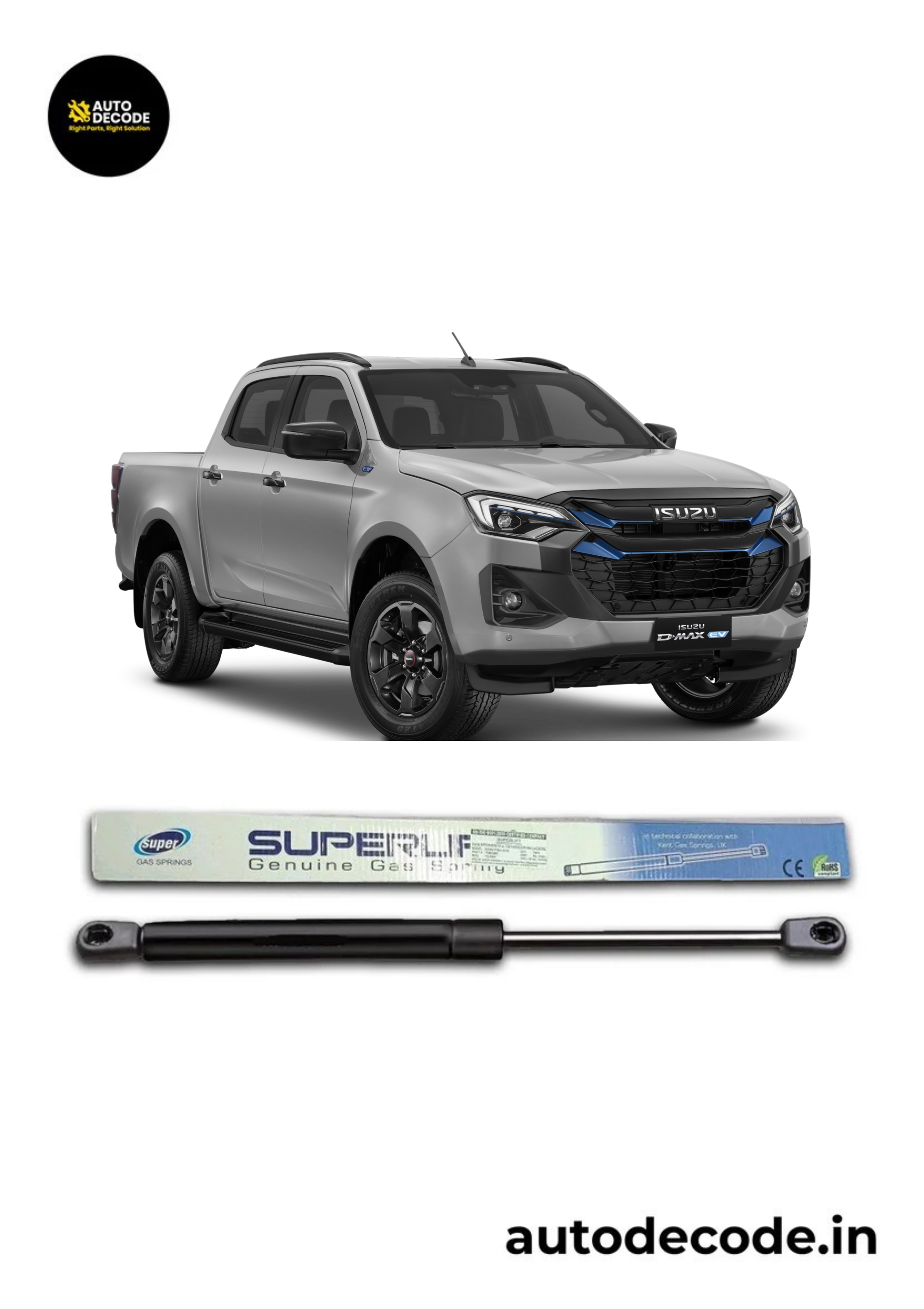 Bonnet Gas Struts for Isuzu D-Max | Hood Lift Support | Set of 2