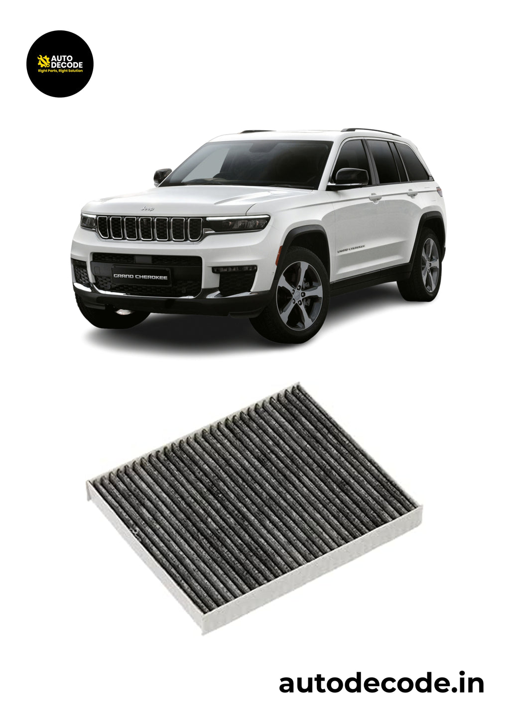 Activated Carbon Cabin Filter For Jeep Wrangler & Grand Cherokee