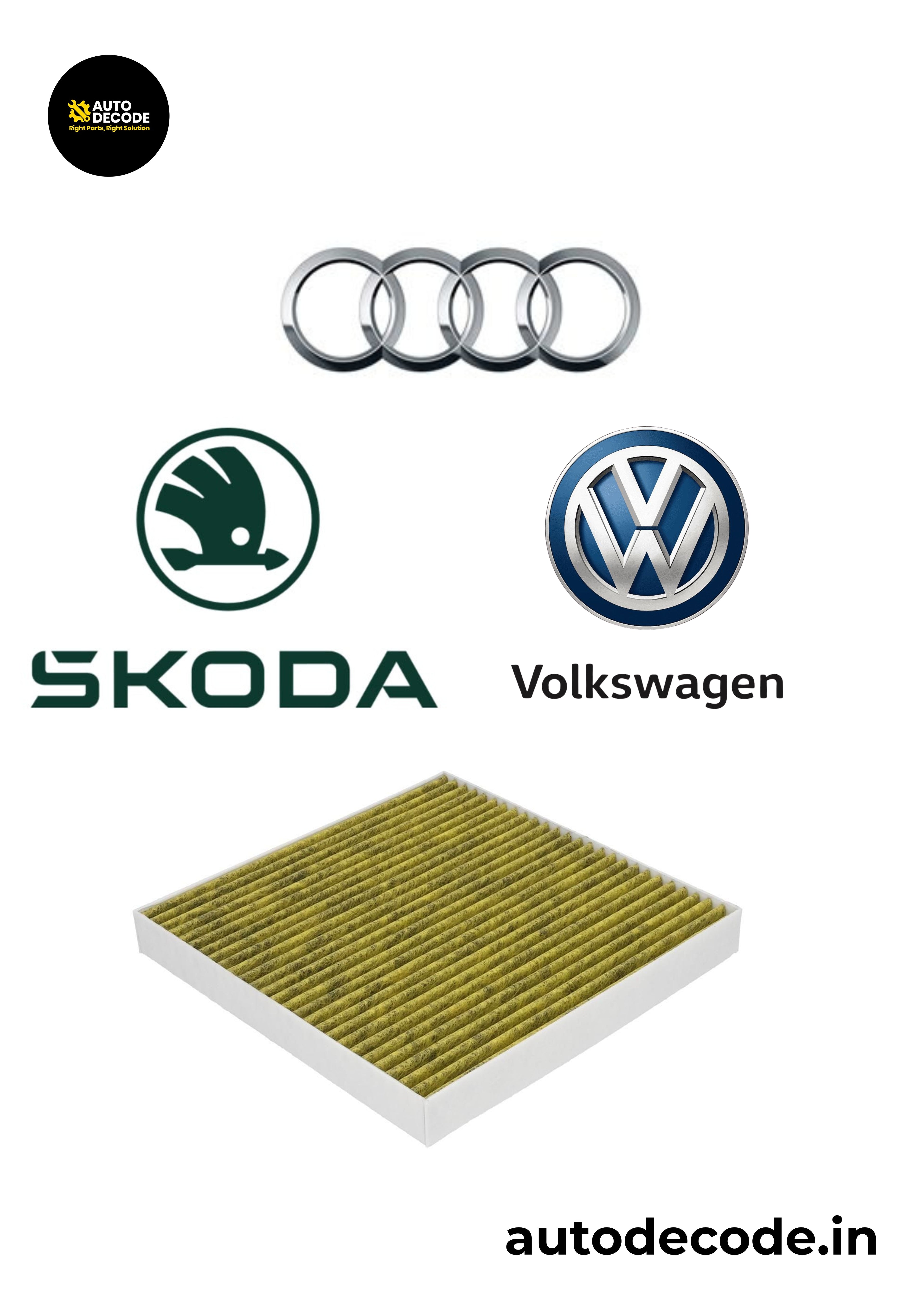 Activated Carbon Cabin Filter for Skoda, Audi & Volkswagen