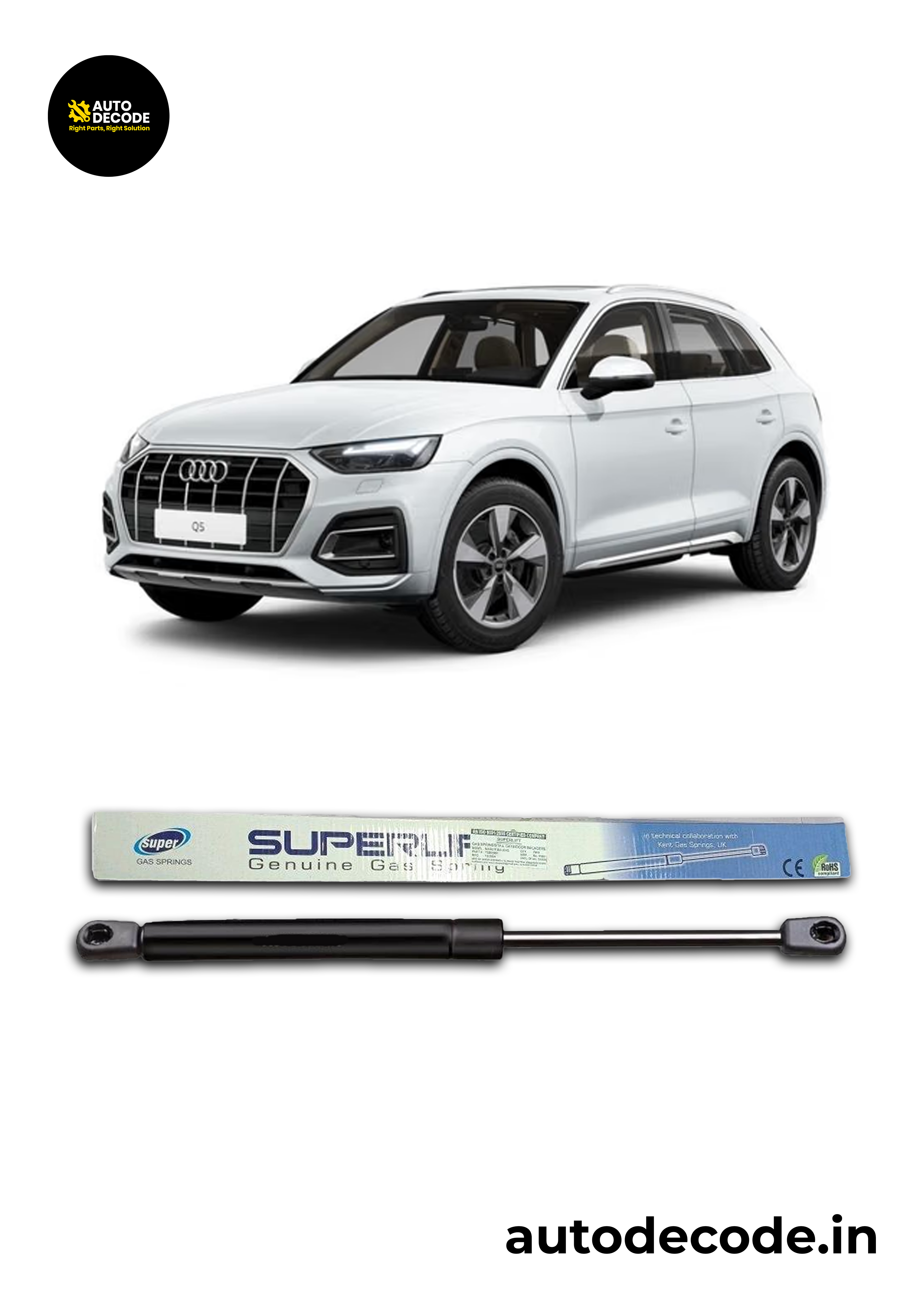 Bonnet Gas Struts for Audi Q5 | Hood Lift Support | Set of 2