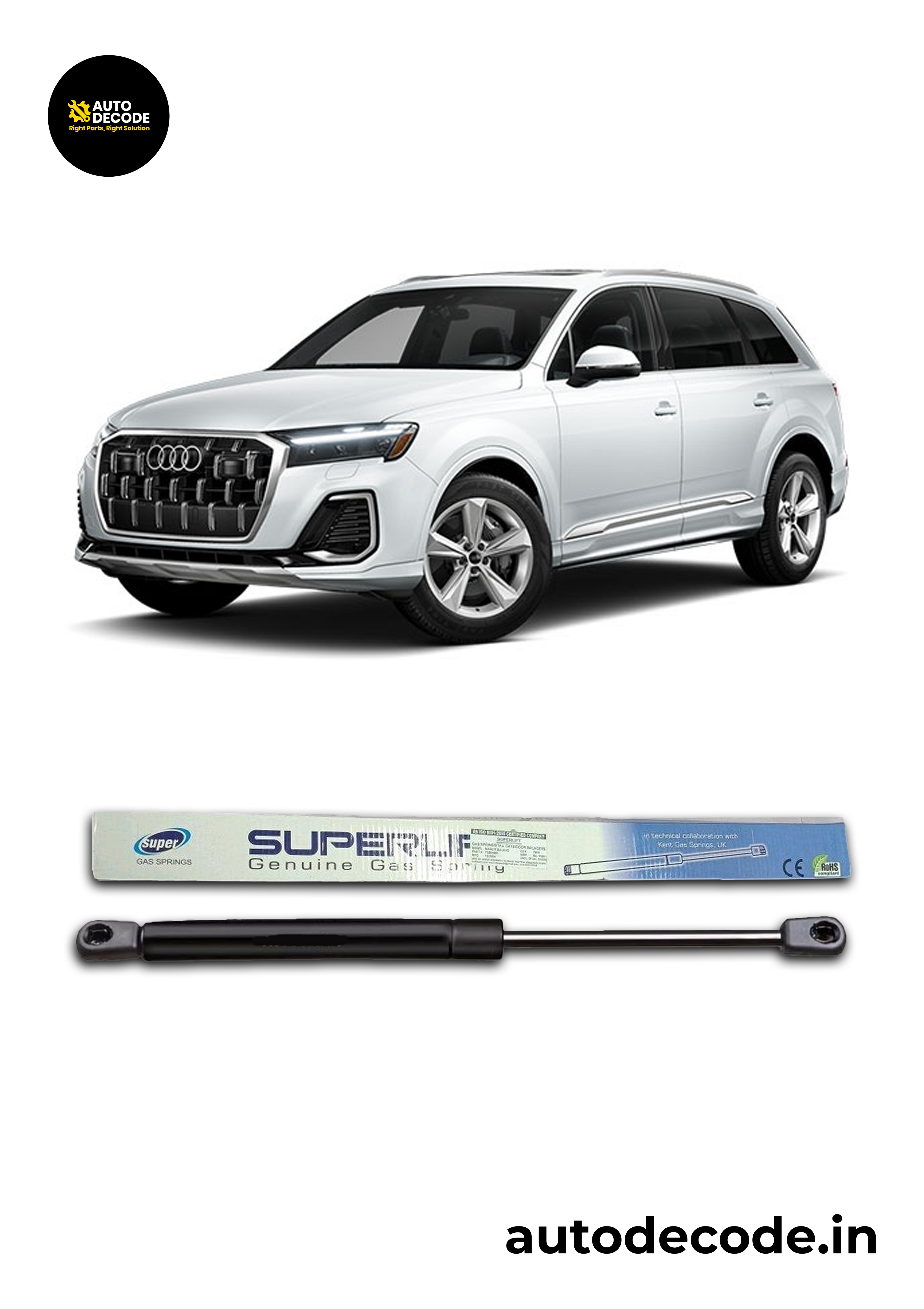 Bonnet Gas Struts for Audi Q7 | Hood Lift Support | Set of 2