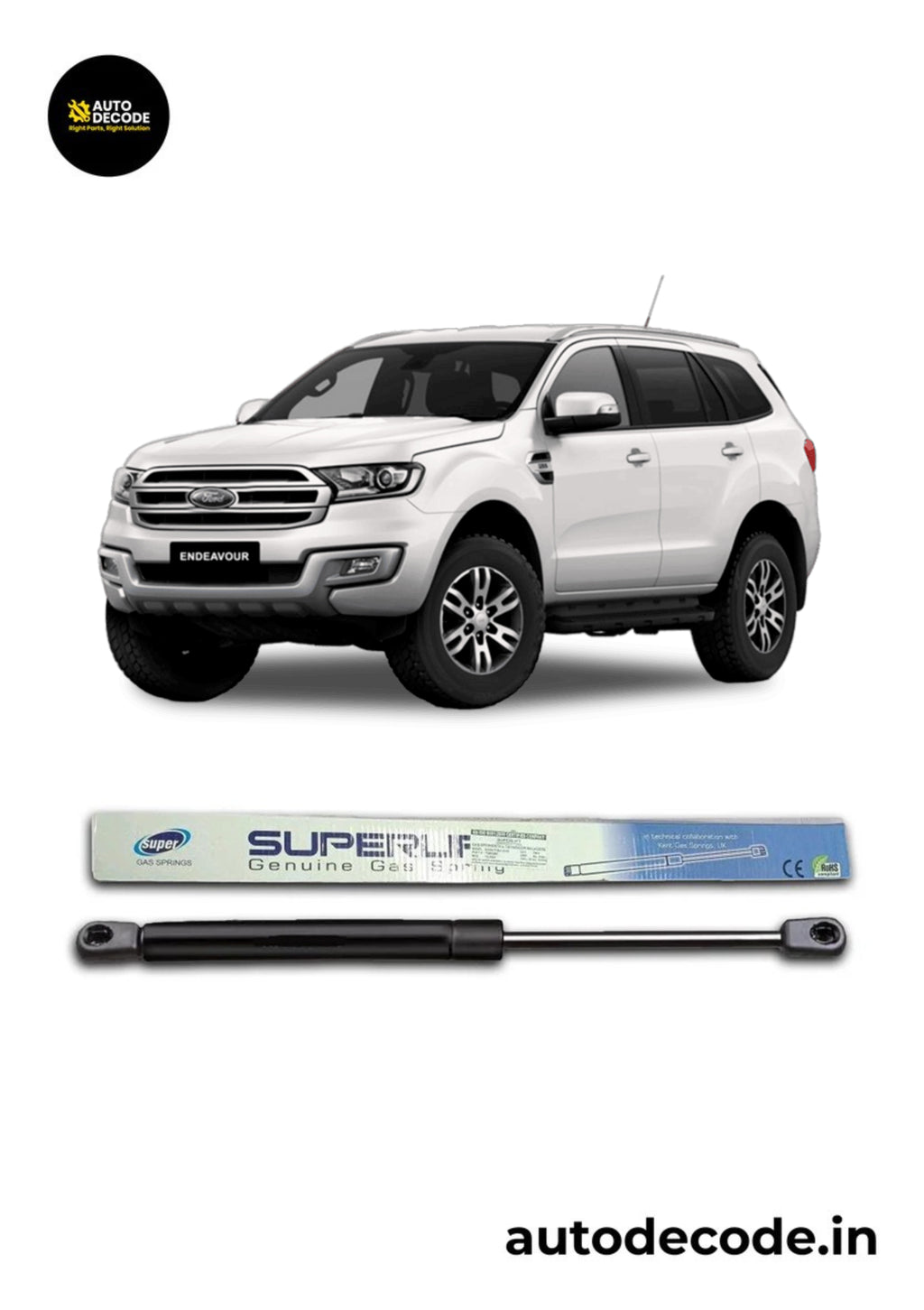 Bonnet Gas Struts for Ford Endeavour | Hood Lift Support | Set of 2