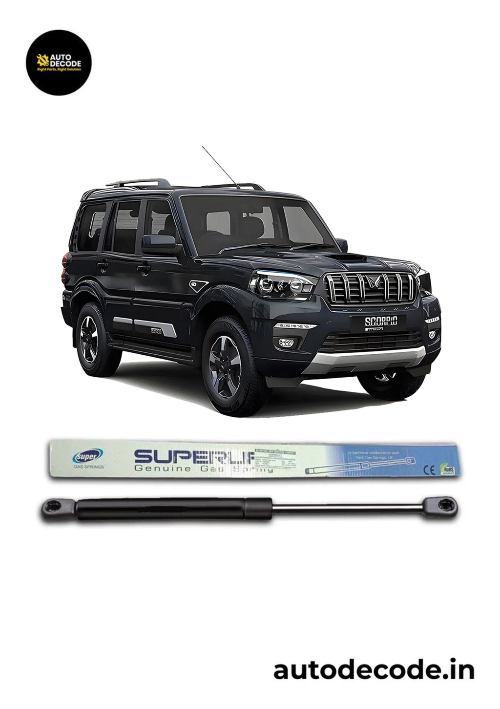 Bonnet Gas Struts for Mahindra Scorpio S10 | Hood Lift Support | Set of 2