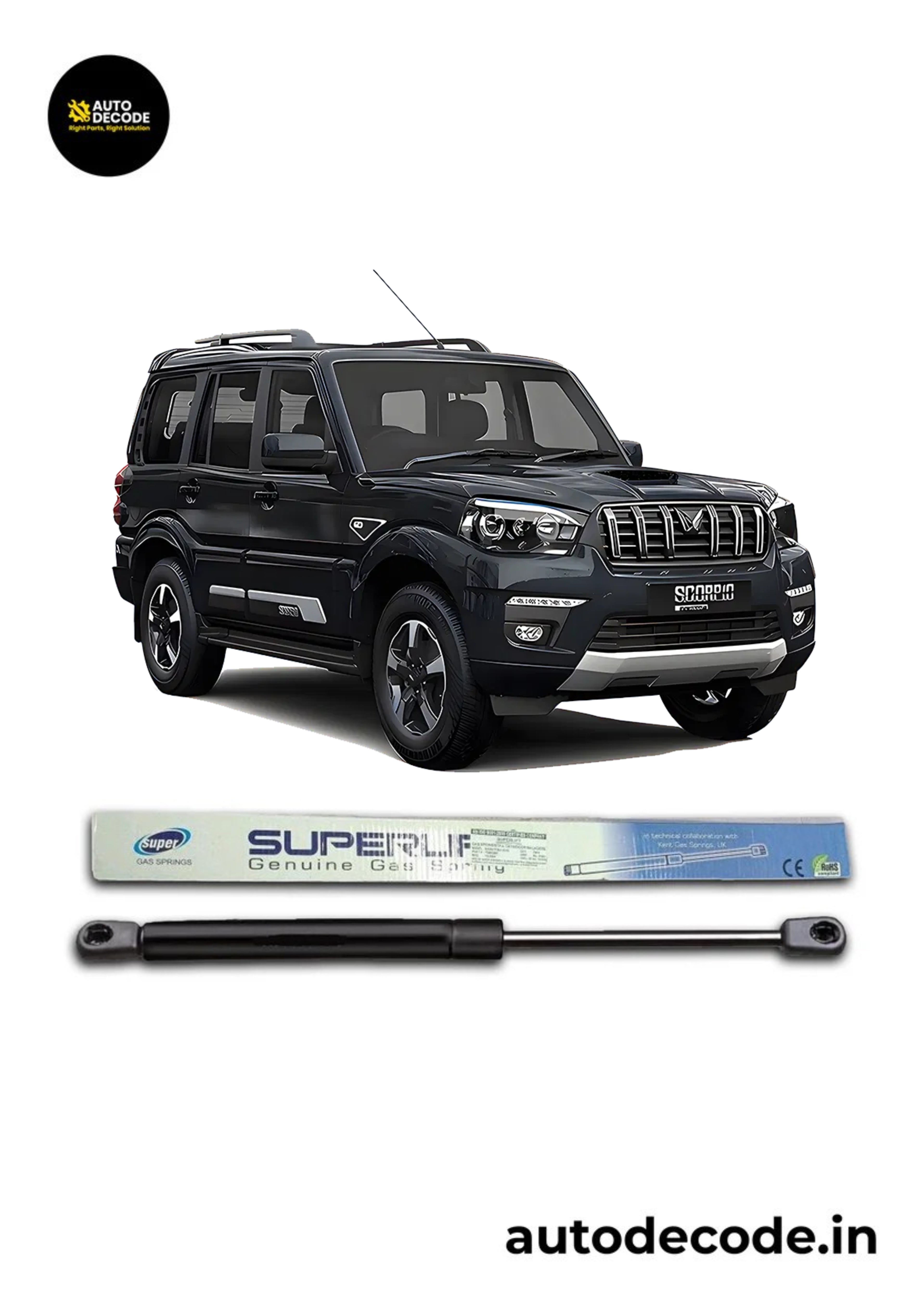 Bonnet Gas Struts for Mahindra Scorpio S10 | Hood Lift Support | Set of 2