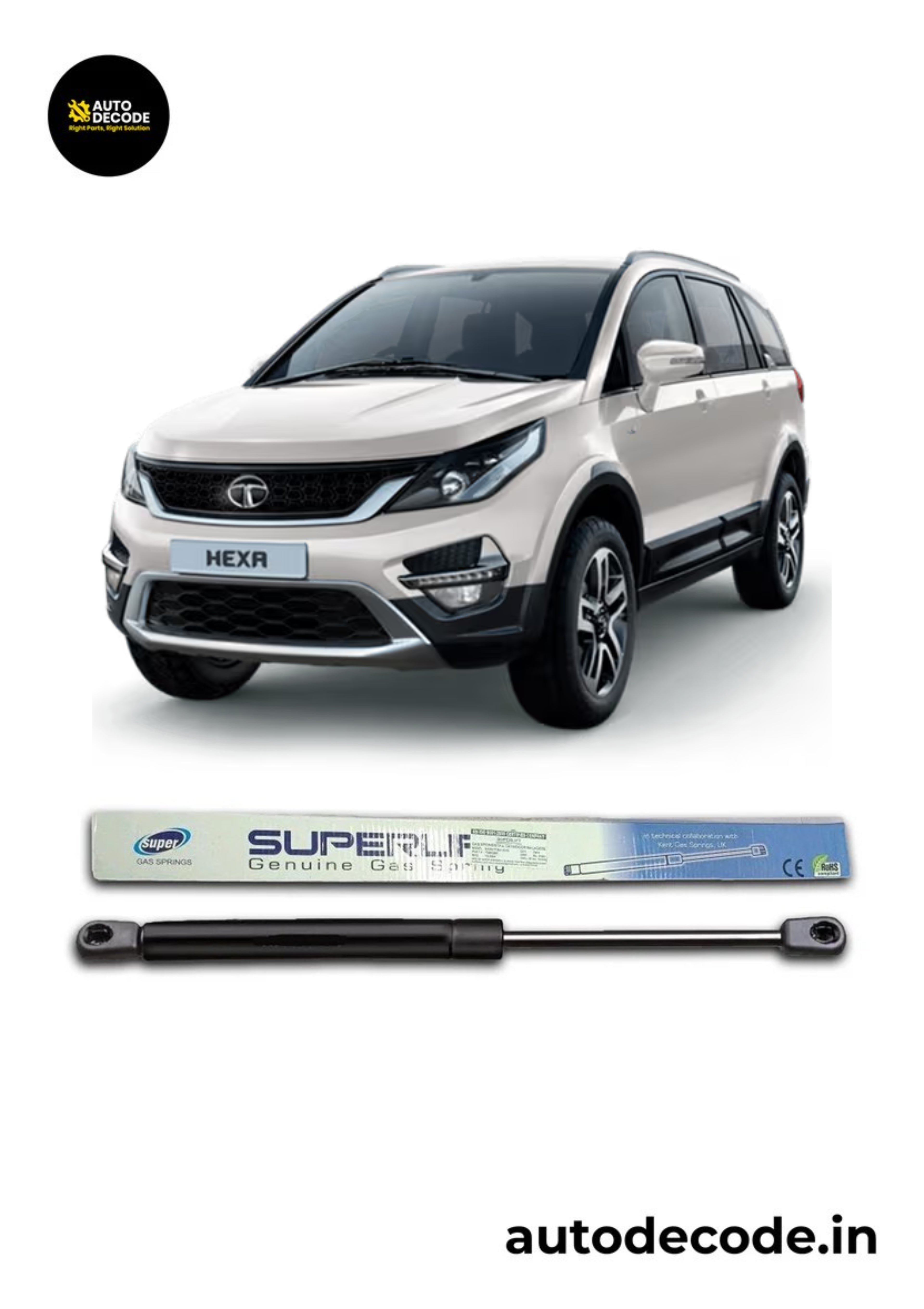 Bonnet Gas Struts for Tata Hexa | Hood Lift Support | Set of 2