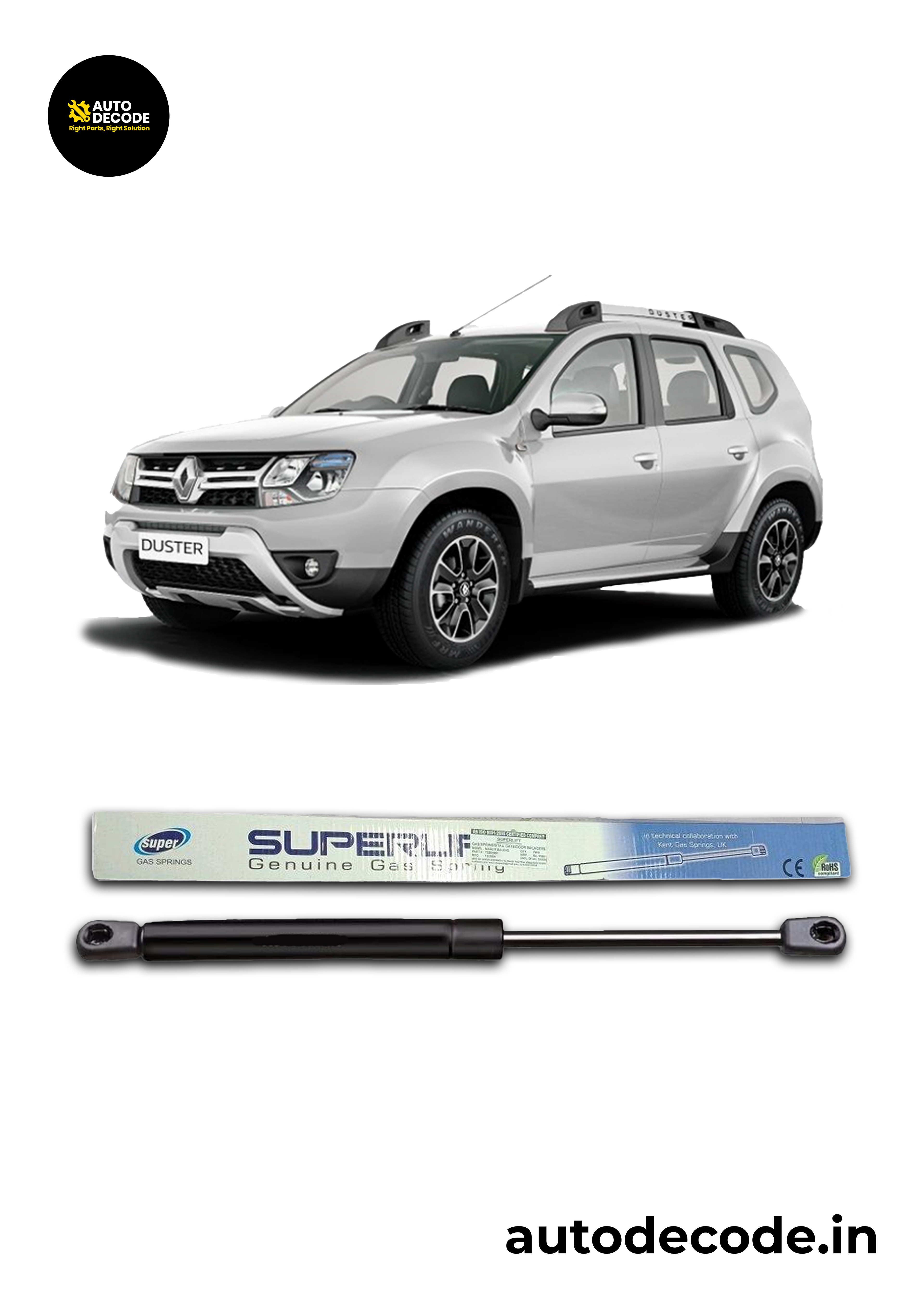 Bonnet Gas Struts for Renault Duster | Hood Lift Support | Set of 2