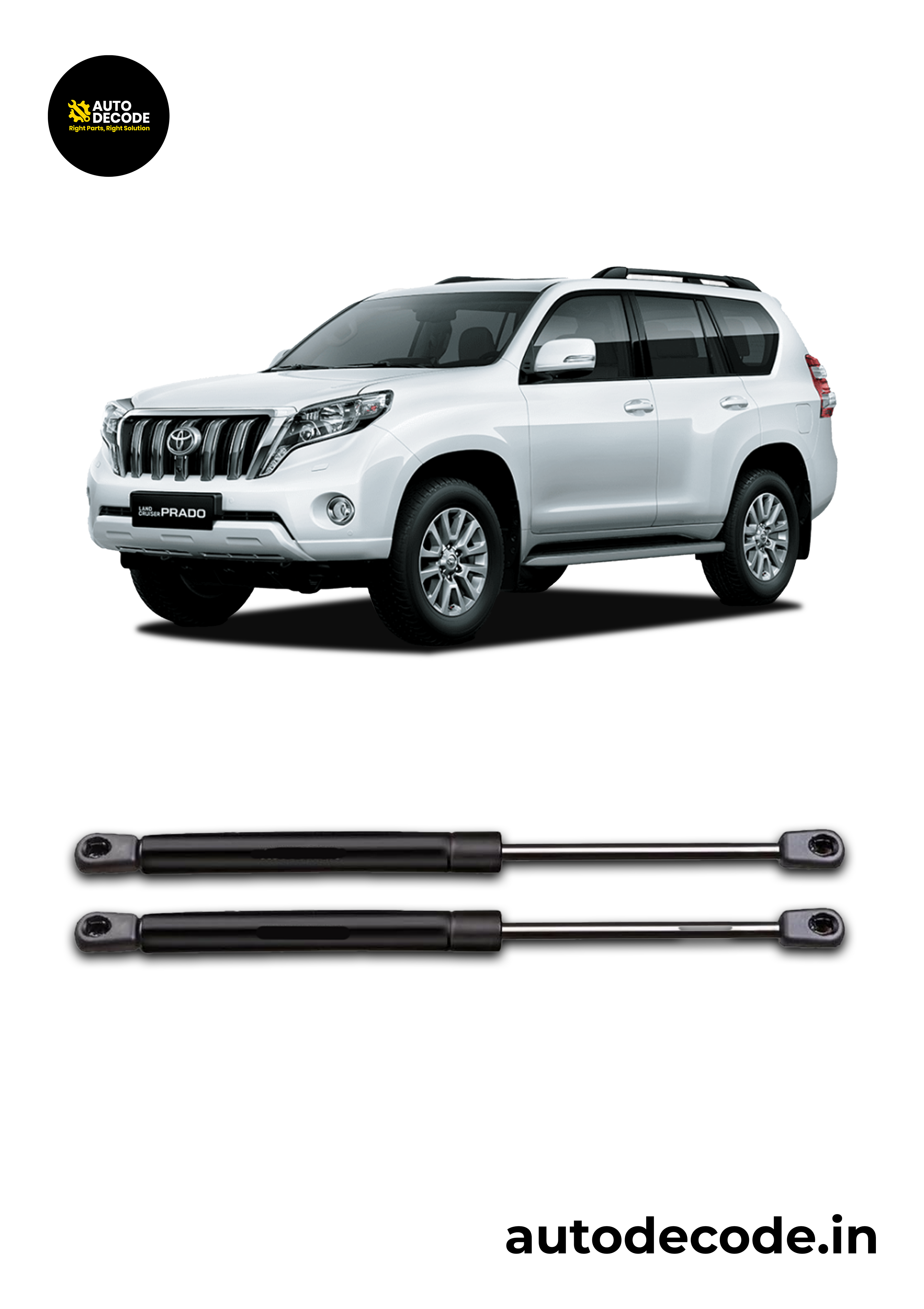 Bonnet Gas Struts for Toyota Prado | Hood Lift Support | Set of 2