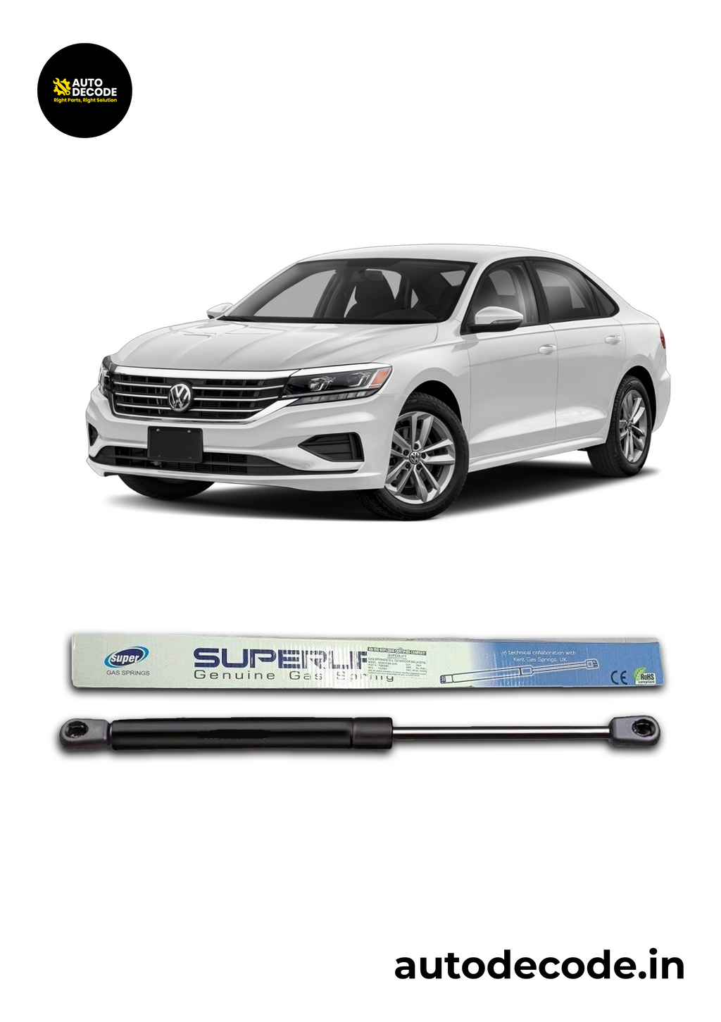 Bonnet Gas Struts for Volkswagen Passat | Hood Lift Support | Set of 1